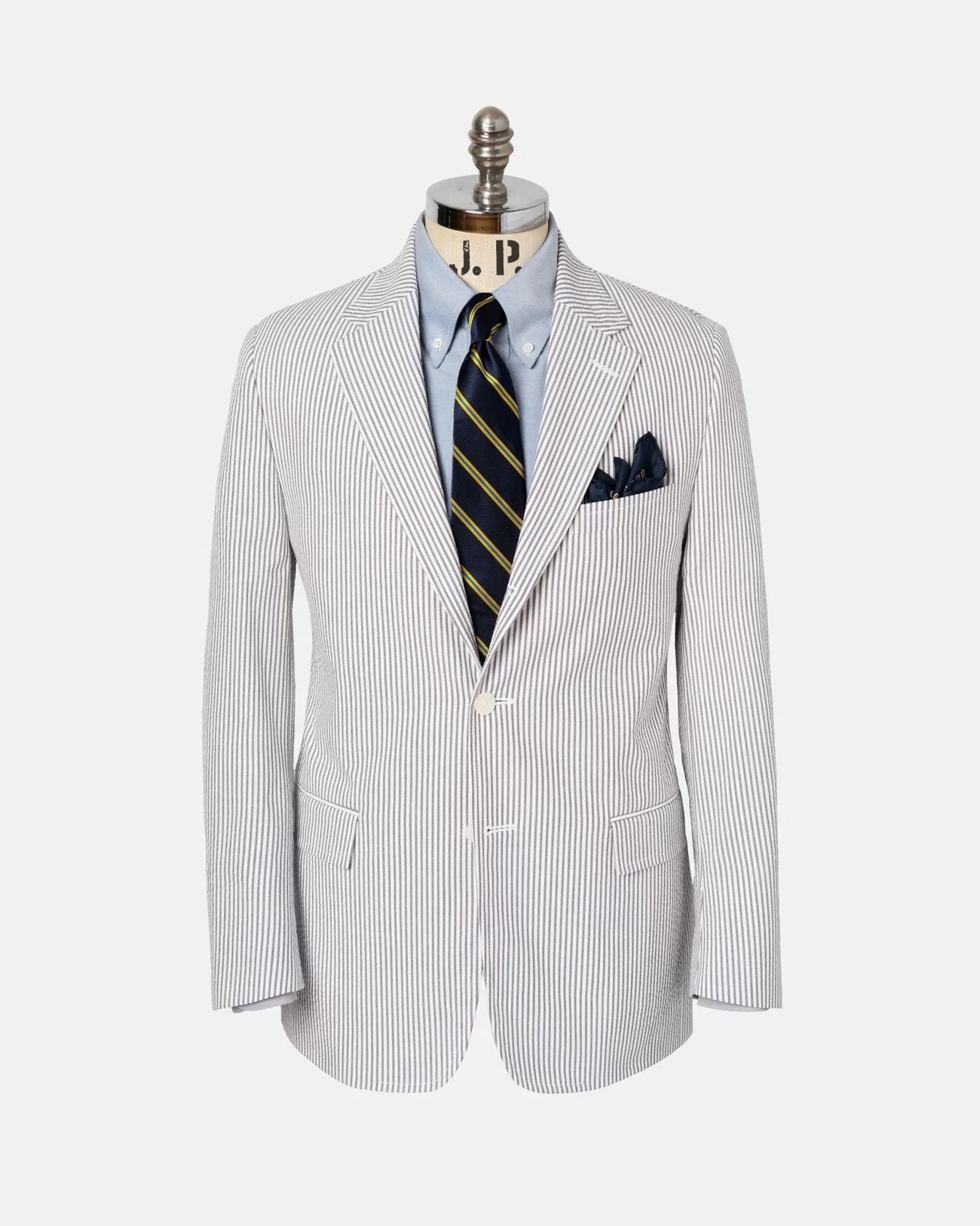 Made-in-Canada Grey Stripe Seersucker Sport Coat