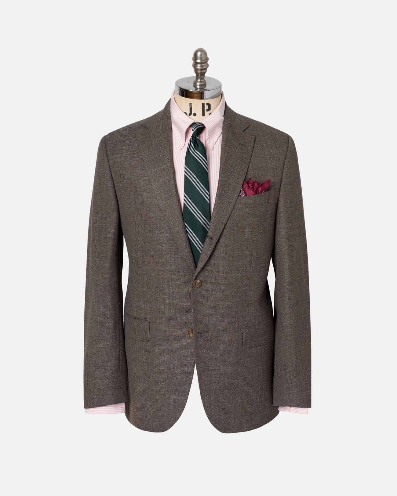 Made-in-Canada Solid Brown Wool Hopsack Sport Coat