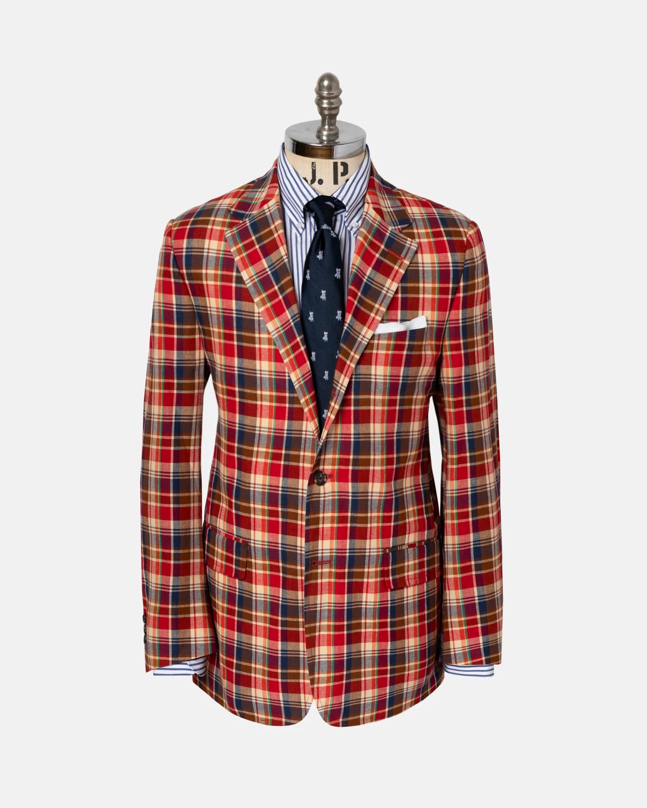 Made-in-Canada Brown & Red Authentic Madras Sport Coat