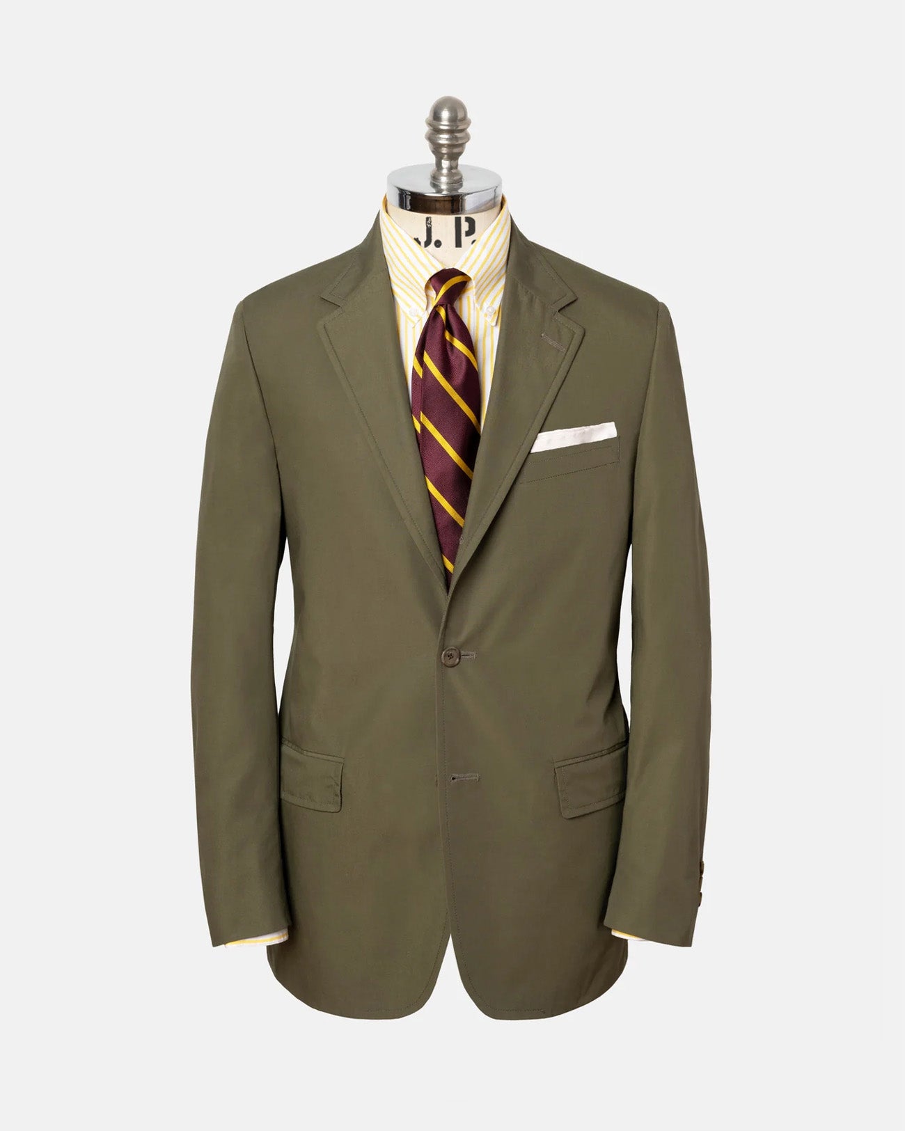 Made-in-Canada Solid Olive Cotton Poplin Suit