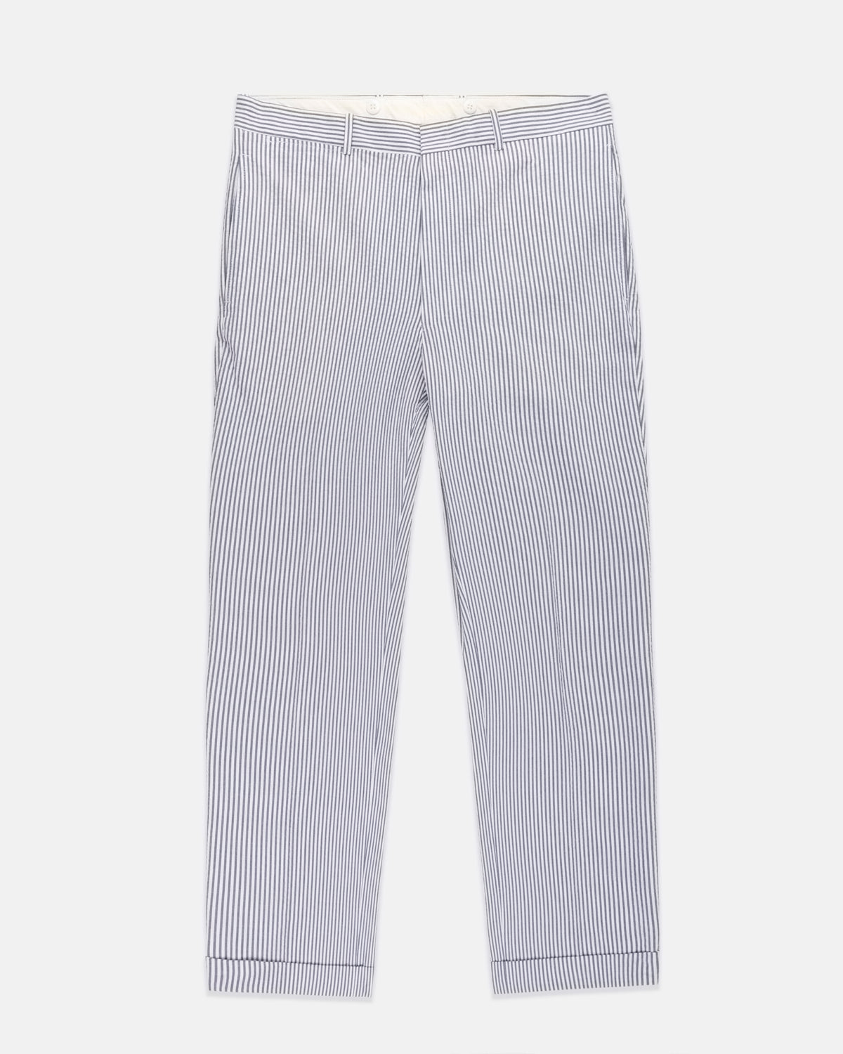 Made-in-Canada Blue Stripe Seersucker Trouser | J. PRESS
