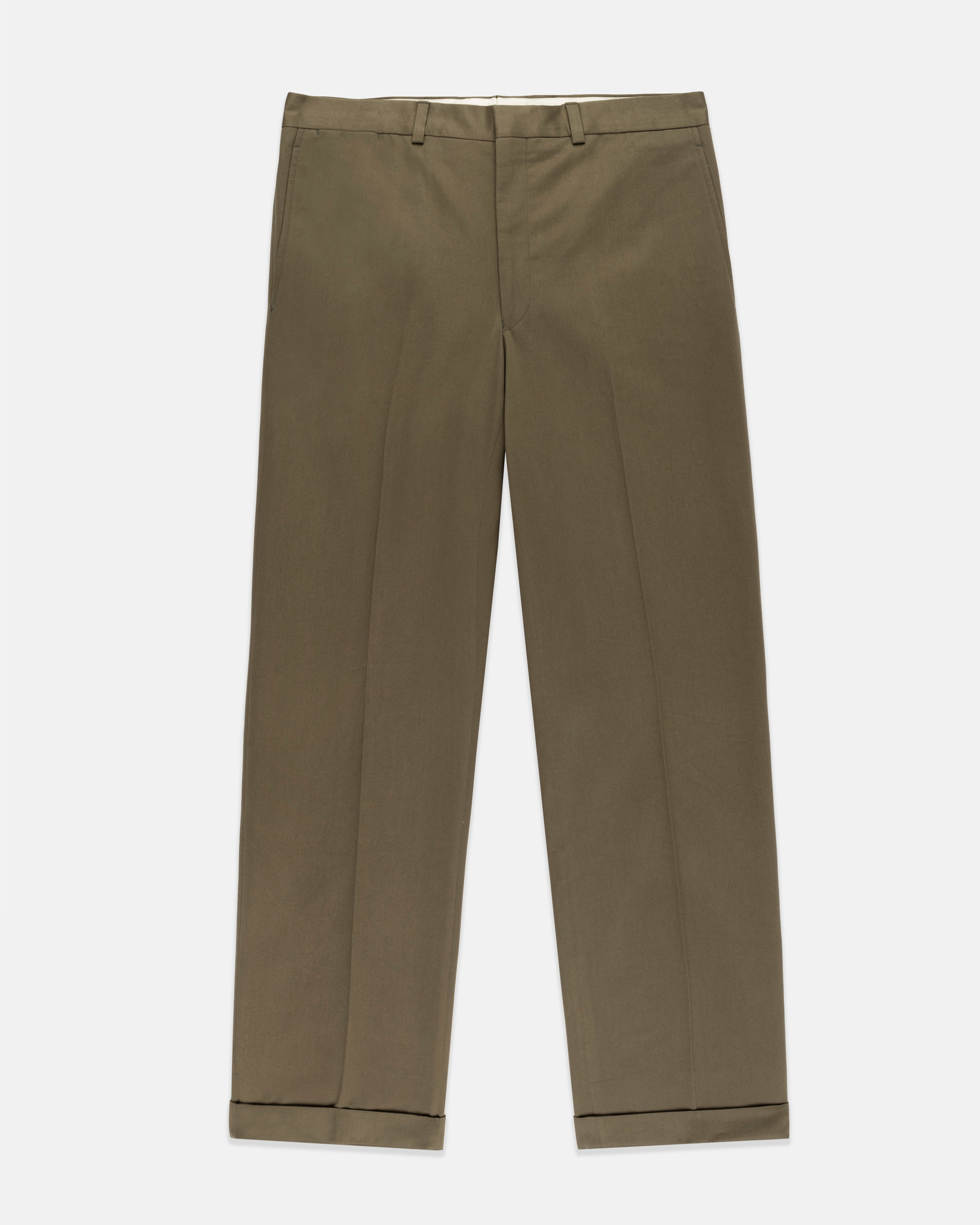 Made-in-Canada Olive Cotton Drill Cloth Trousers