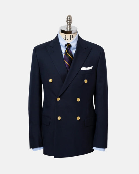 Navy Tropical Wool Double Breasted Blazer - Custom Make | J.PRESS