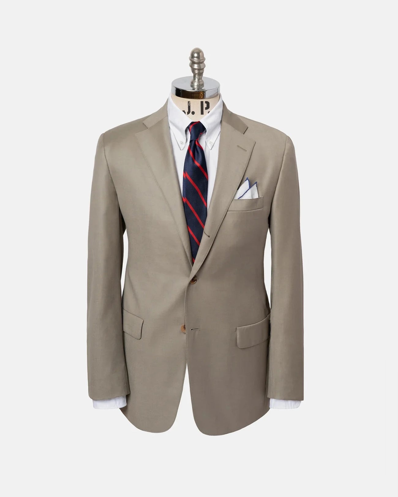 Made-in-USA Solid Tan Super 120s Wool Suit