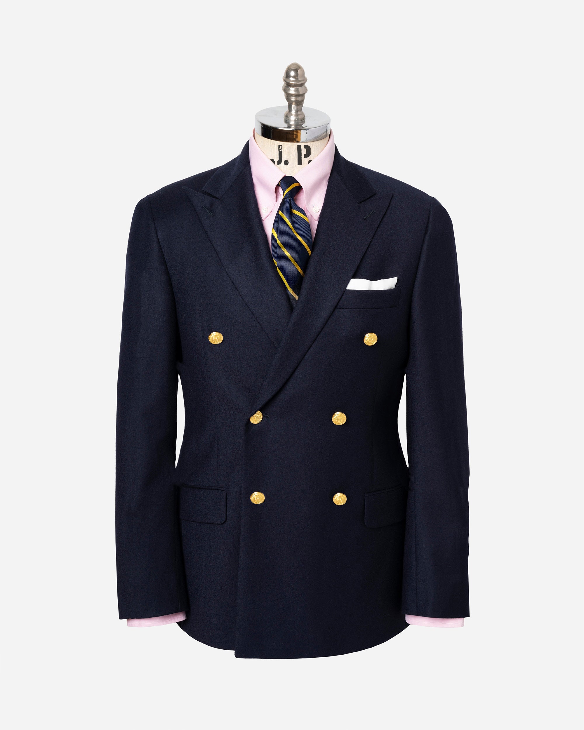 Navy Doeskin Double Breasted Blazer - Custom Make | J.PRESS