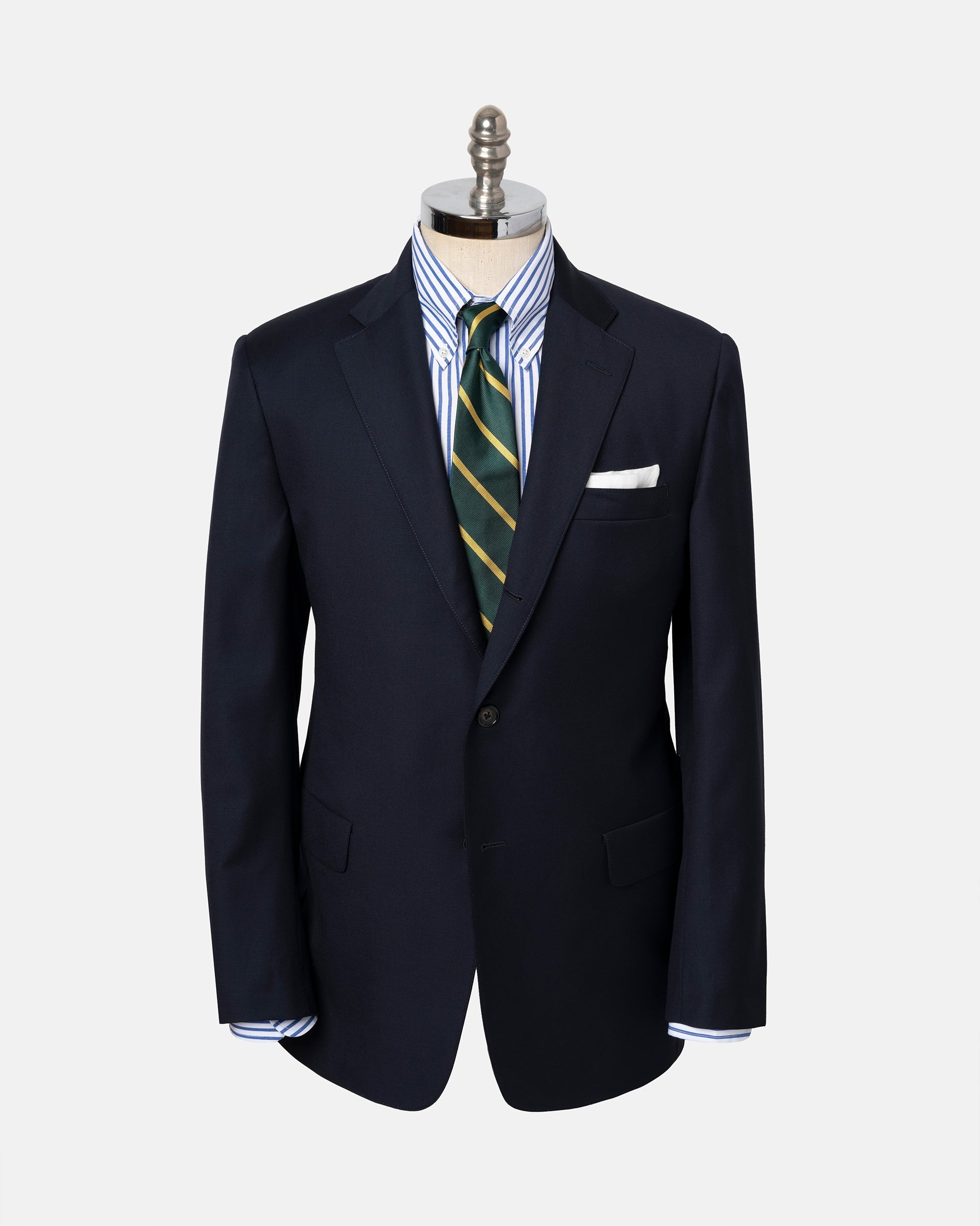 Made-in-USA Solid Navy Worsted Wool Suit - Custom Make