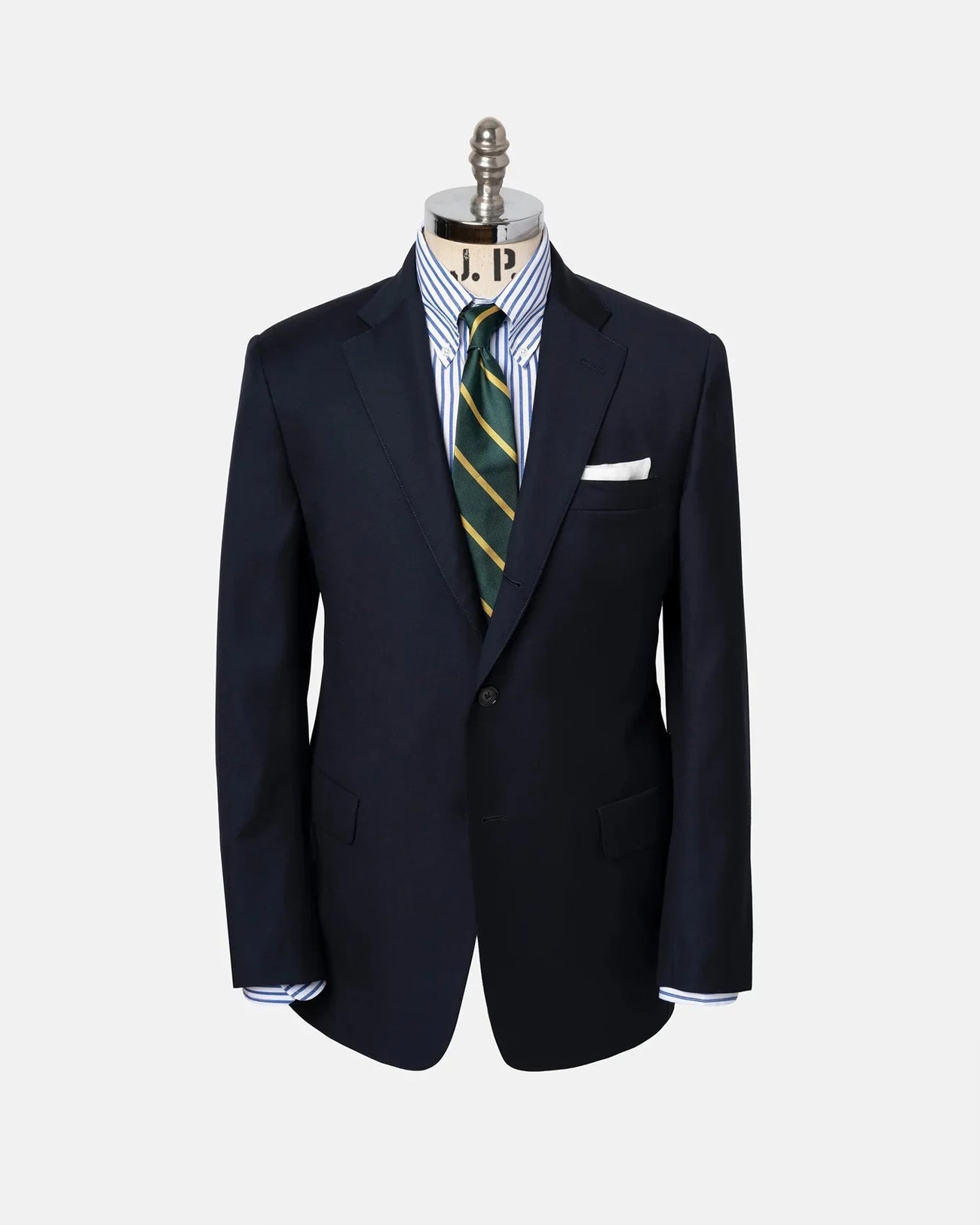 Made-in-USA Solid Navy Worsted Wool Suit
