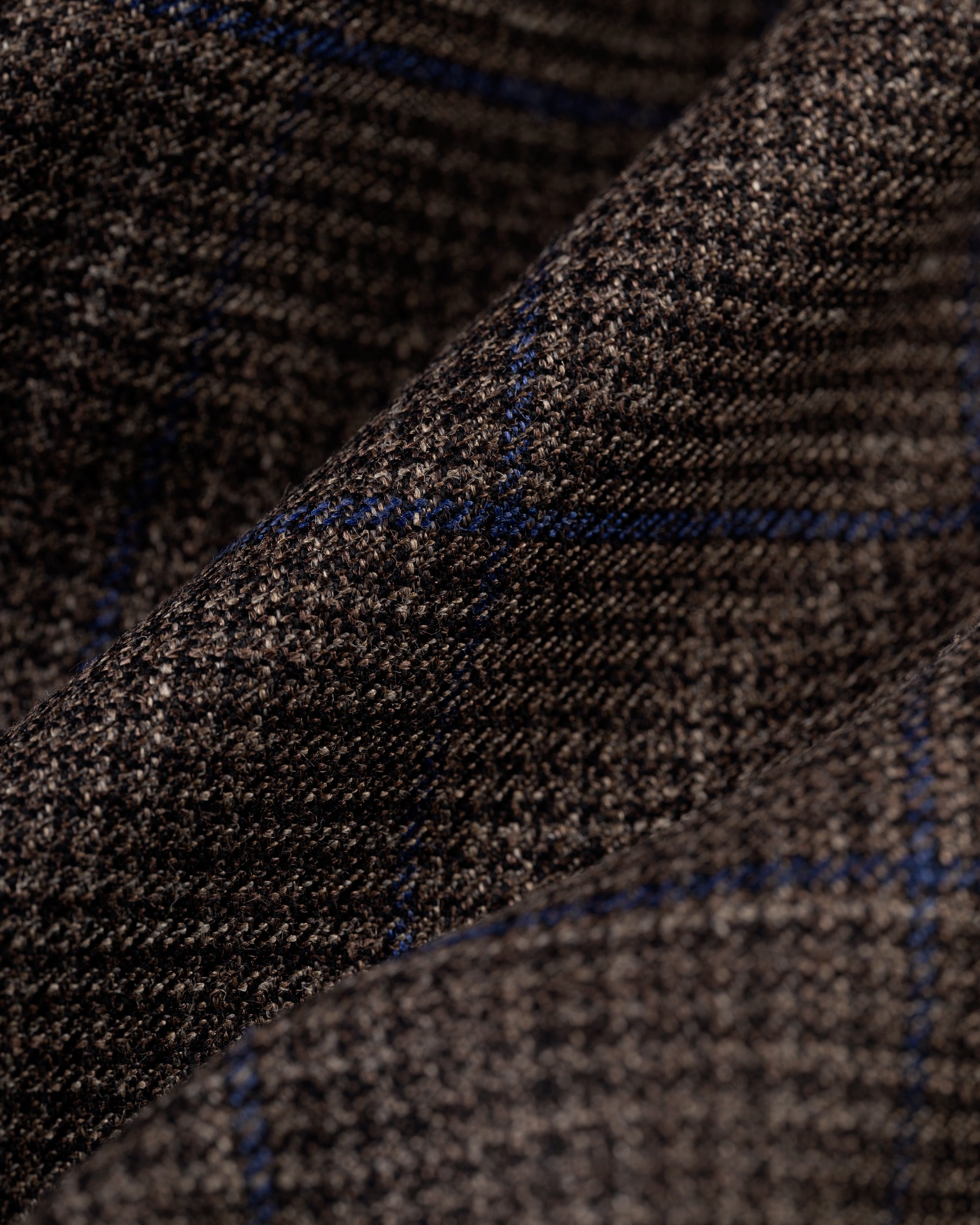 Made-in-USA Grey & Brown Plaid Wool/Linen Sport Coat