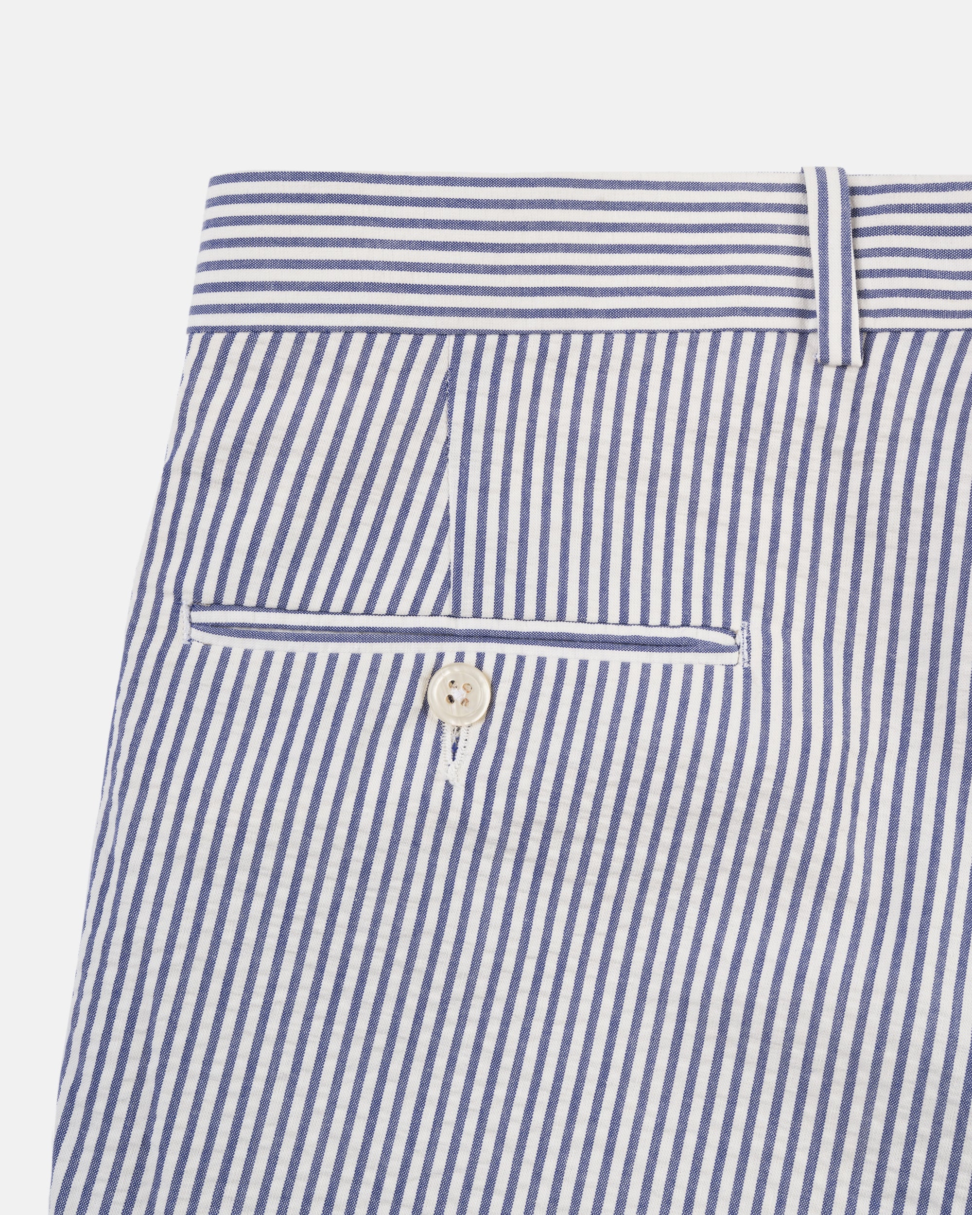 Made-in-Canada Blue Stripe Seersucker Trouser | J. PRESS
