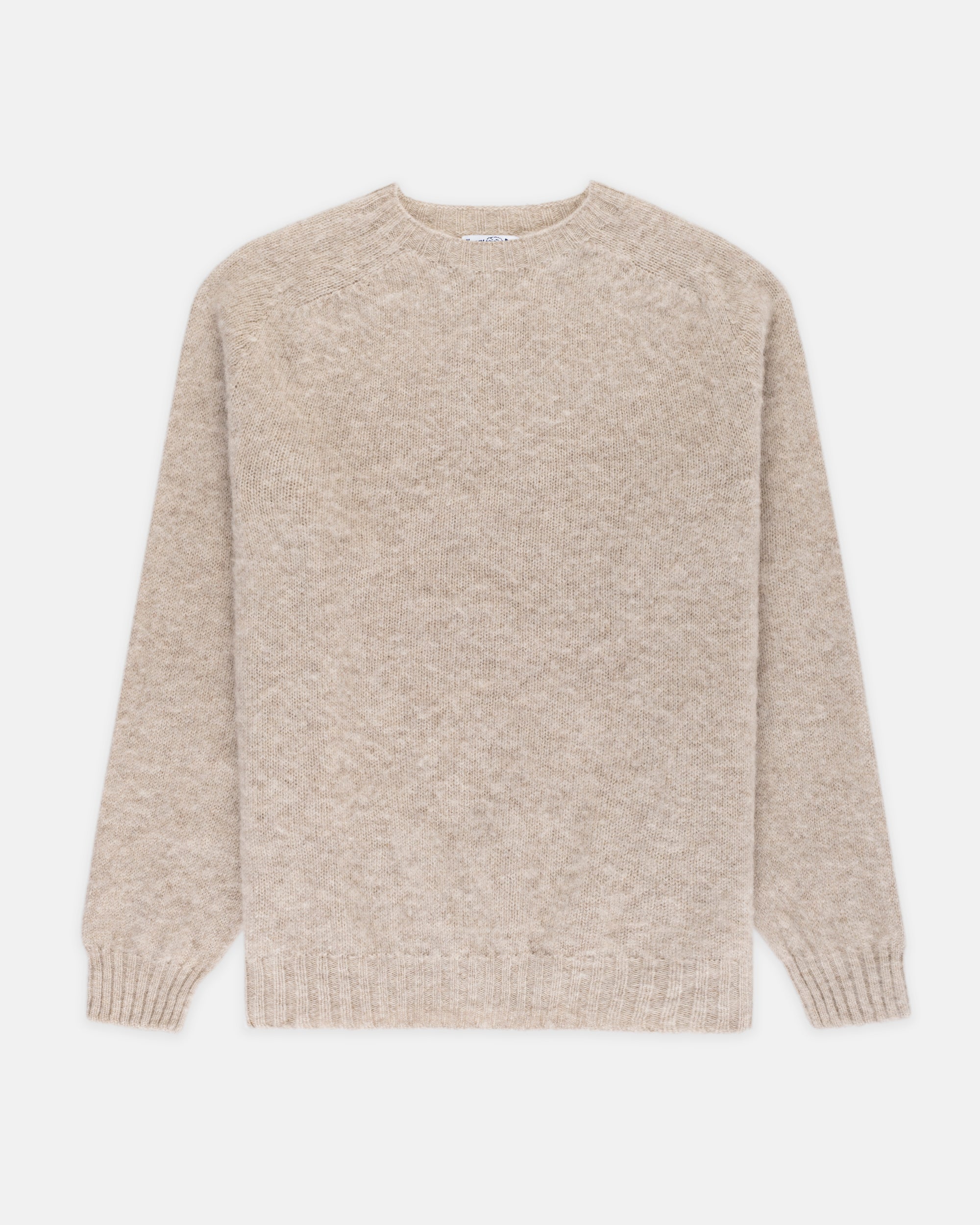 Made-in-Scotland Cream Shaggy Dog Sweater  - Trim Fit