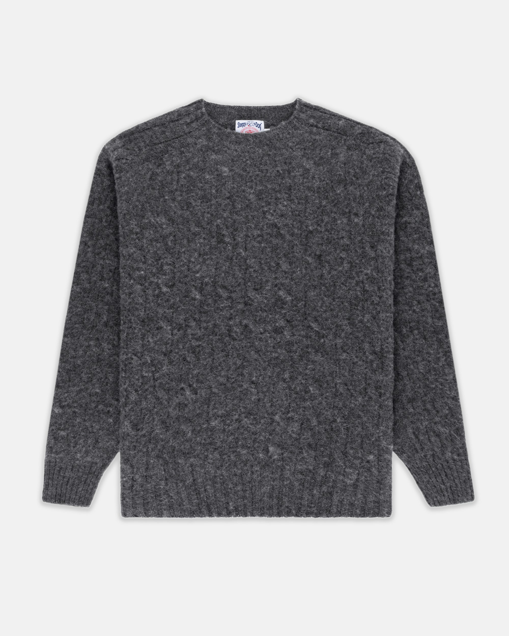 Shaggy Dog Cable Sweater Charcoal - Classic Fit | Men's Sweaters