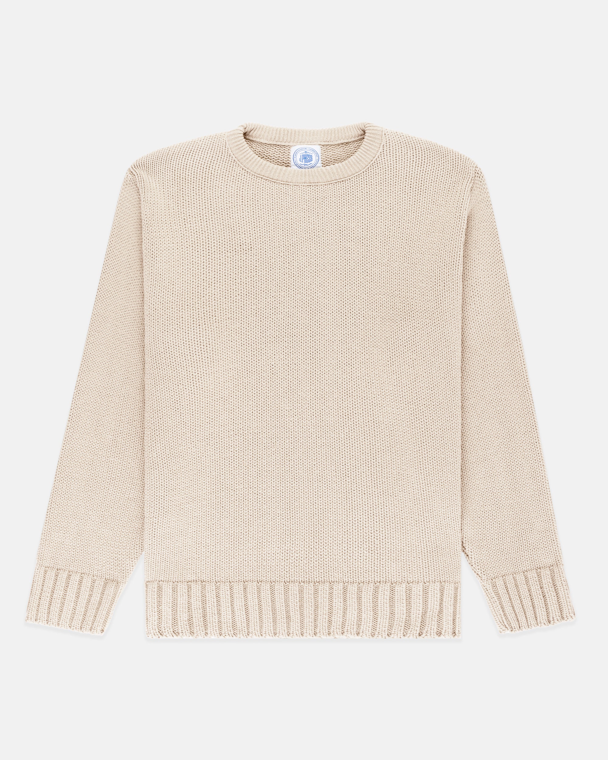 Made-in-USA Natural Chunky Cotton Crewneck Sweater | J. Press