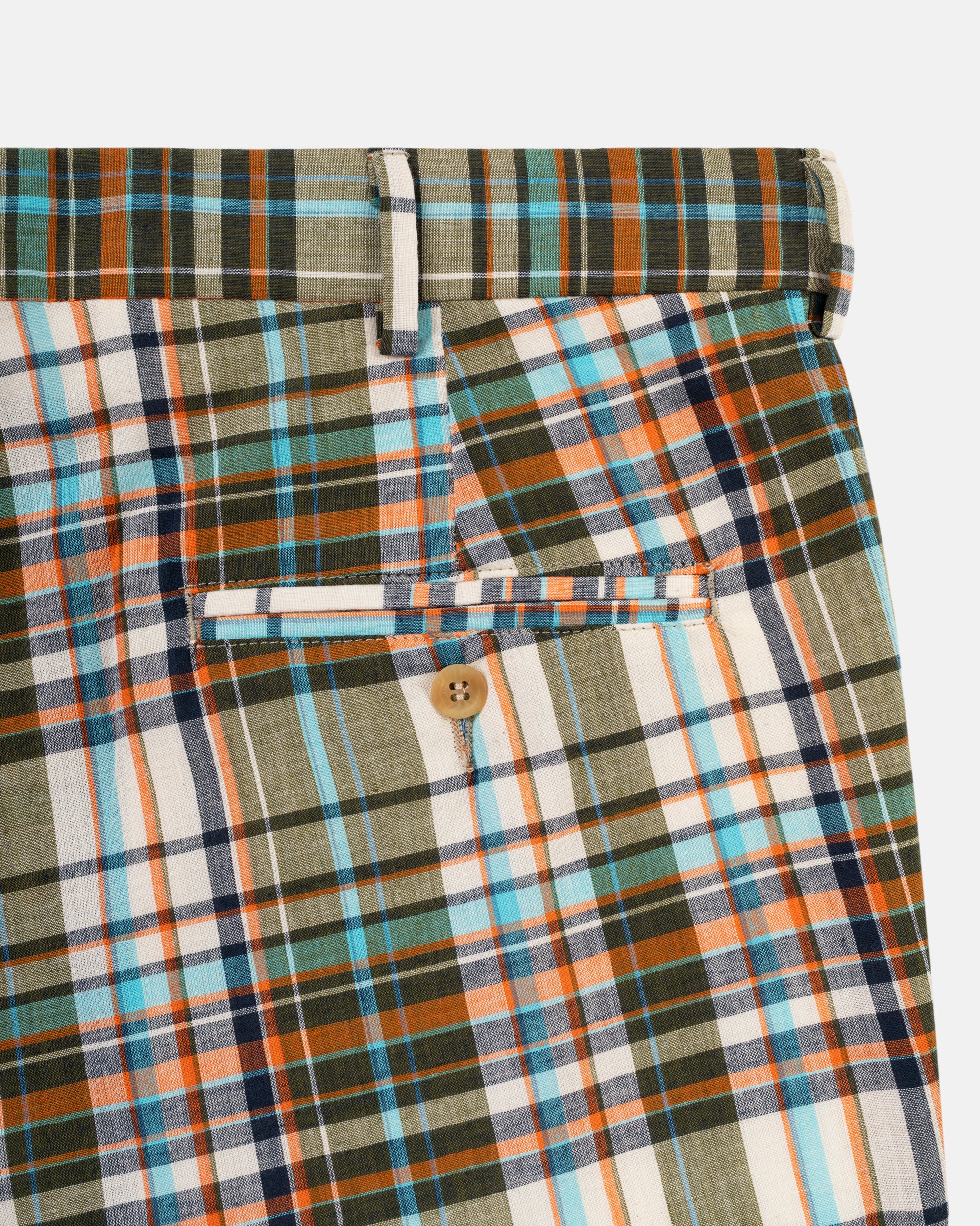 Made-in-USA Olive & Turquoise Authentic Madras Shorts