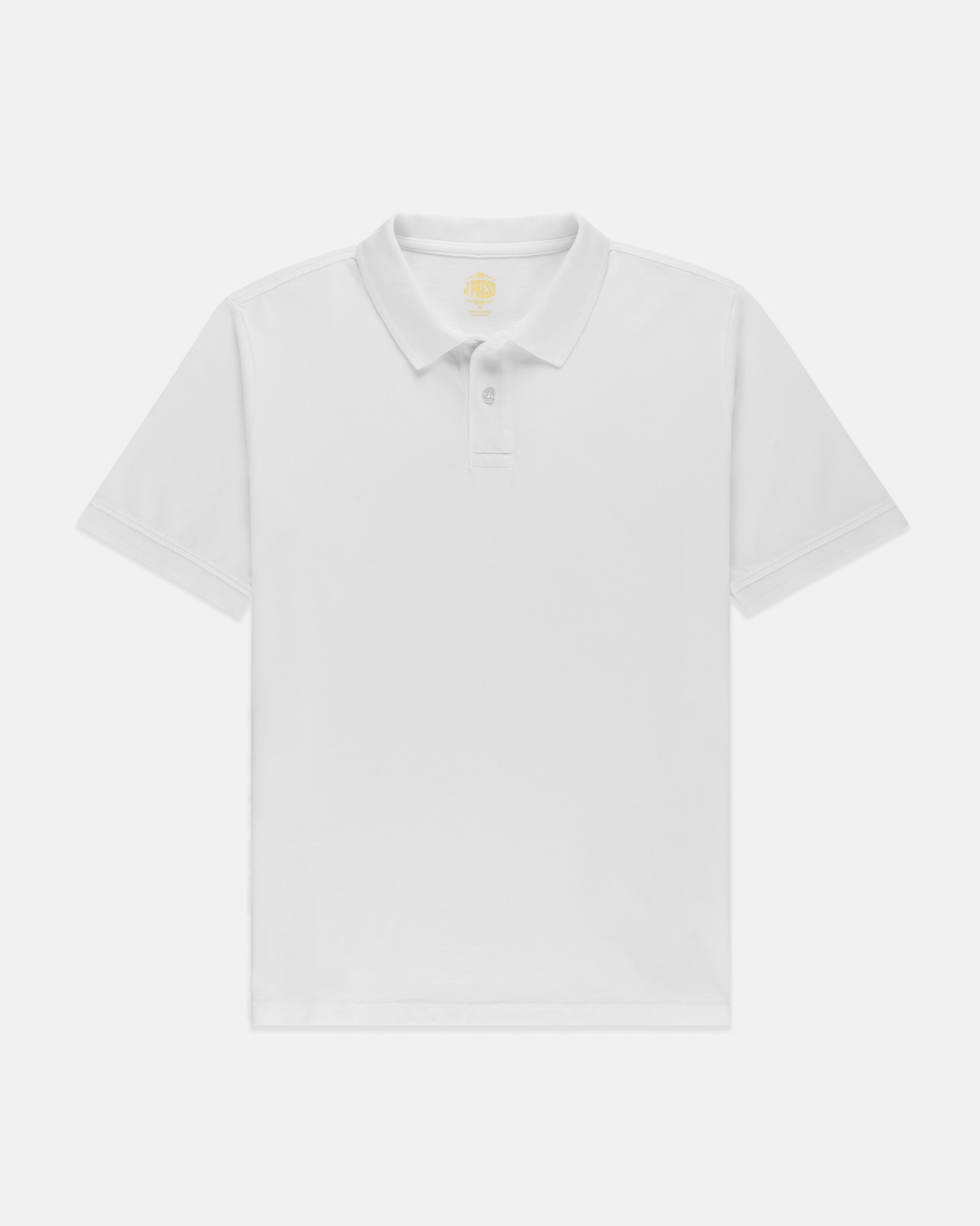 White Cotton Pique Polo - Classic Fit
