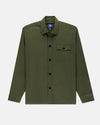 Made-in-England Olive Drywax Cotton Overshirt