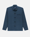 Made-in-England Blue Drywax Cotton Overshirt