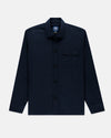 Made-in-England Navy Drywax Cotton Overshirt