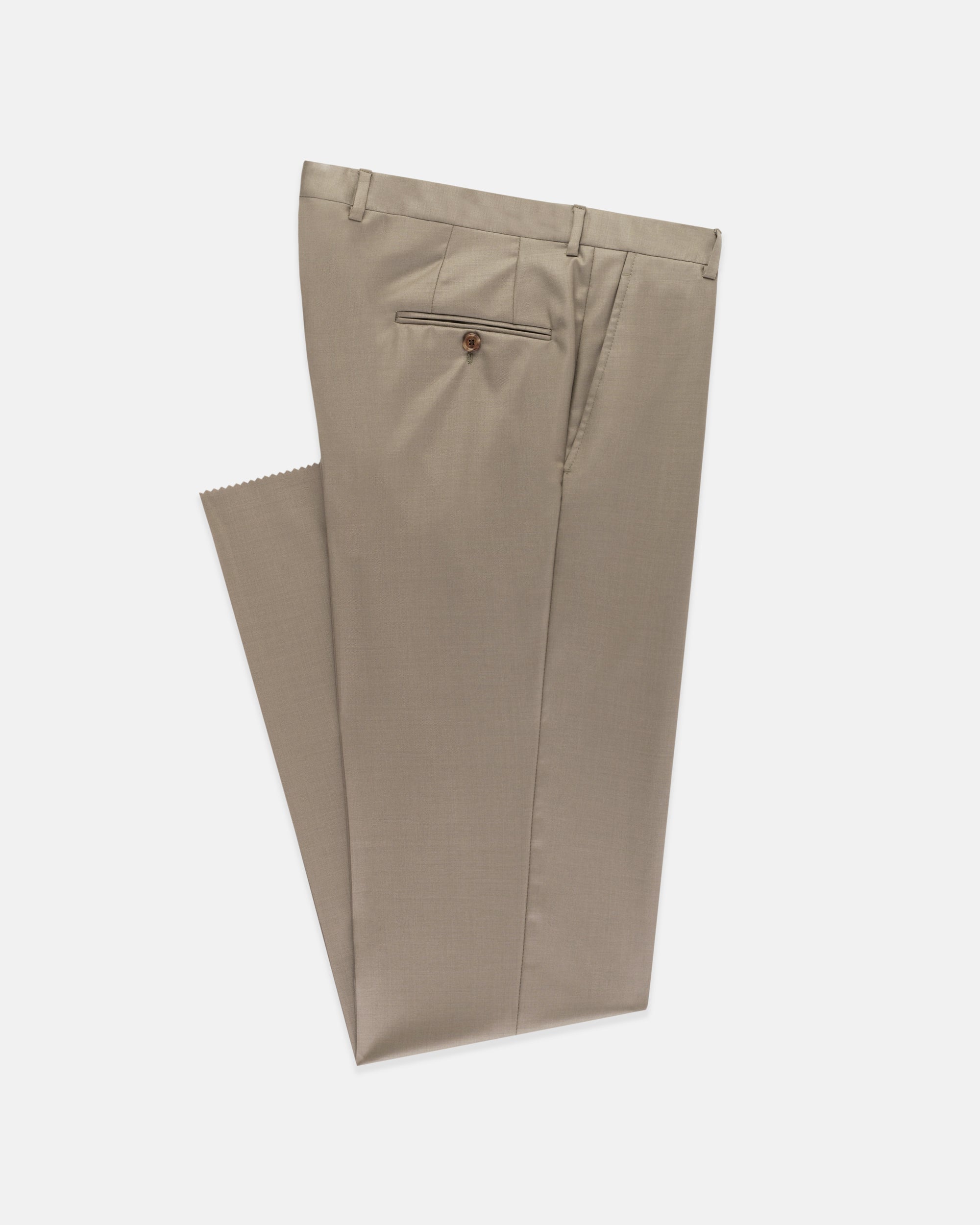 Made-in-USA Solid Tan Super 120s Wool Suit