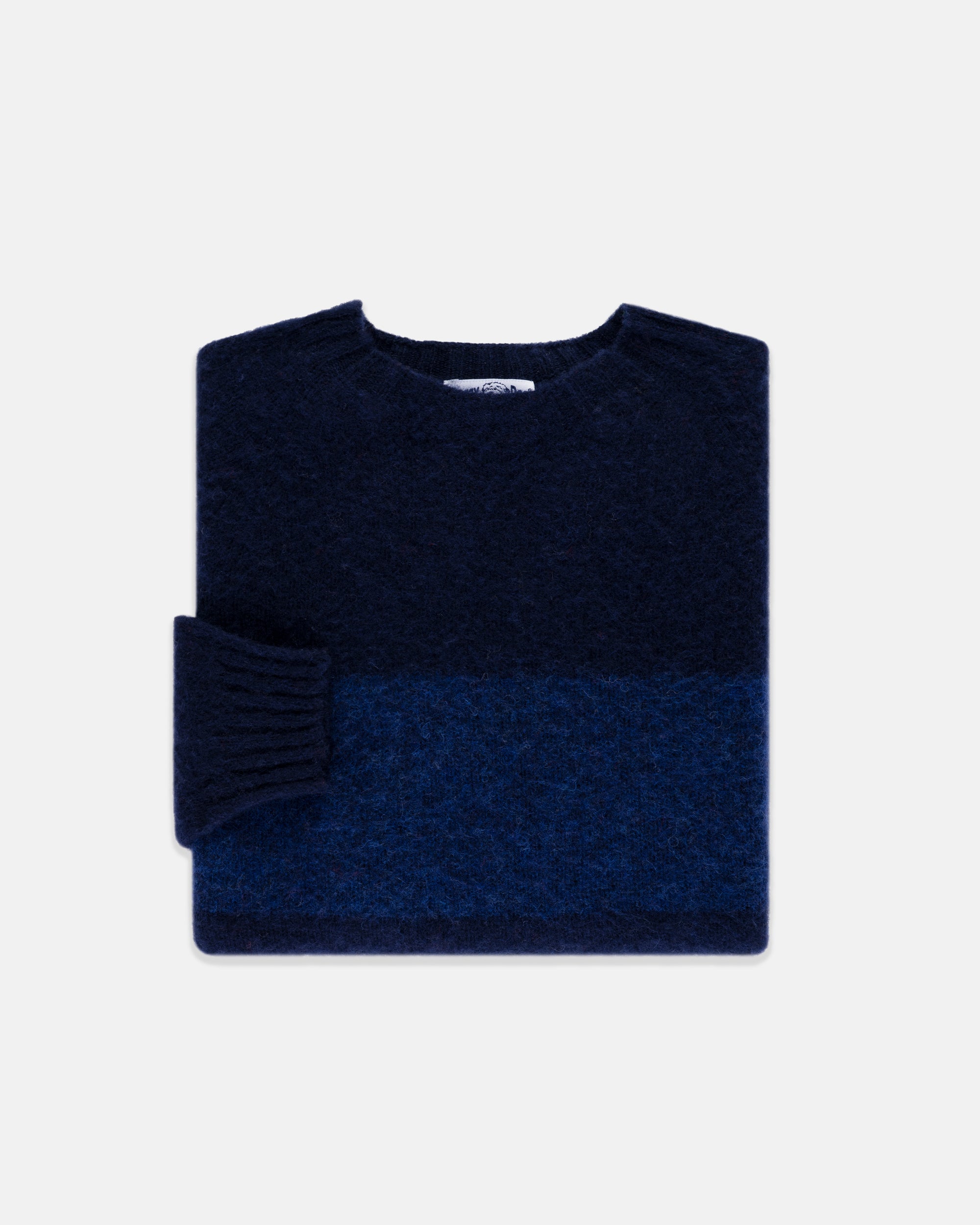 Shaggy Dog Sweater Tonal Block Stripe Navy/Starlight Blue- Trim