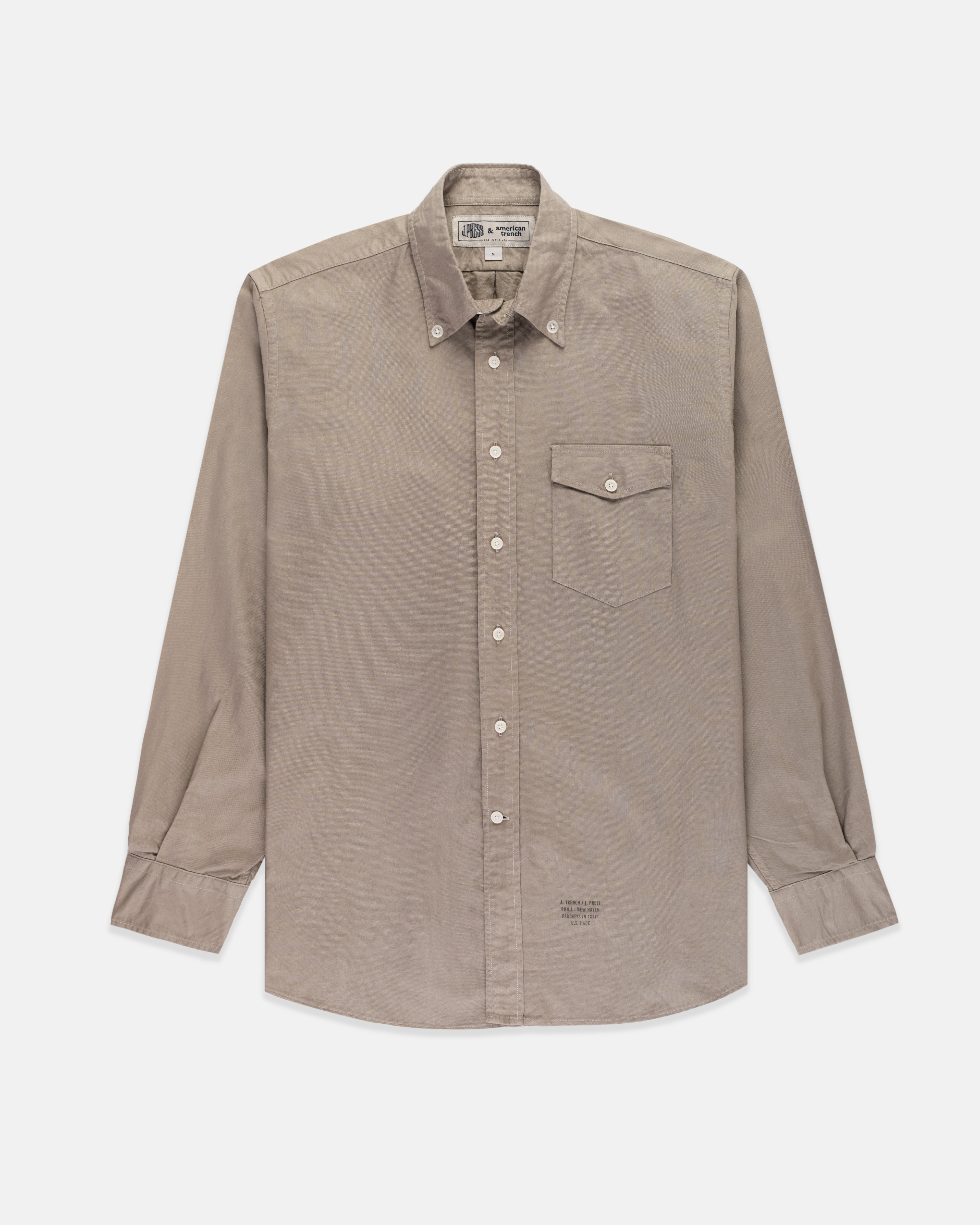 Made-in-USA Khaki Green Natural Dye Oxford Shirt