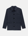 Made-in-USA Navy Seersucker Chore Jacket