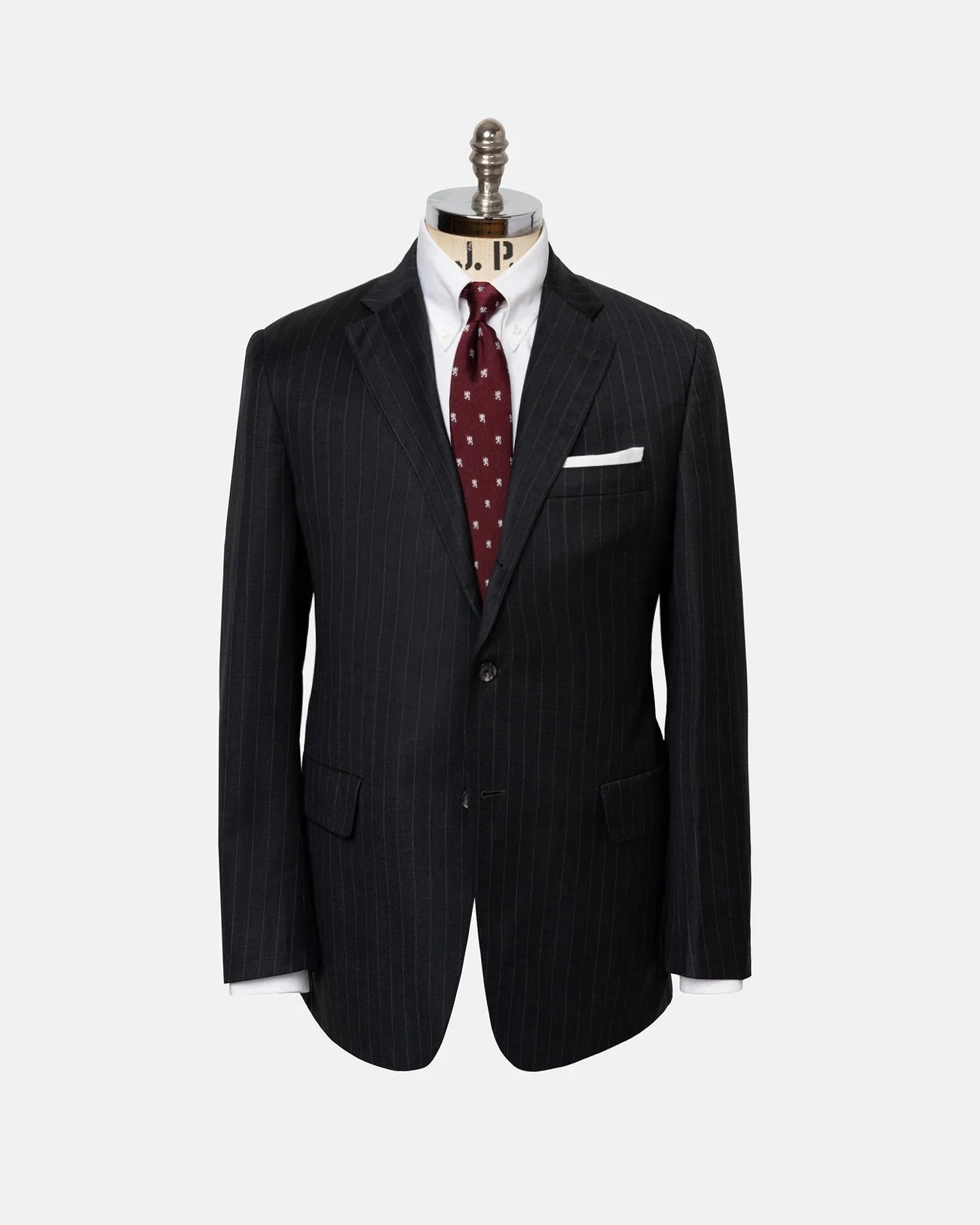 Made-in-USA Charcoal Chalkstripe Super 120s Wool Suit