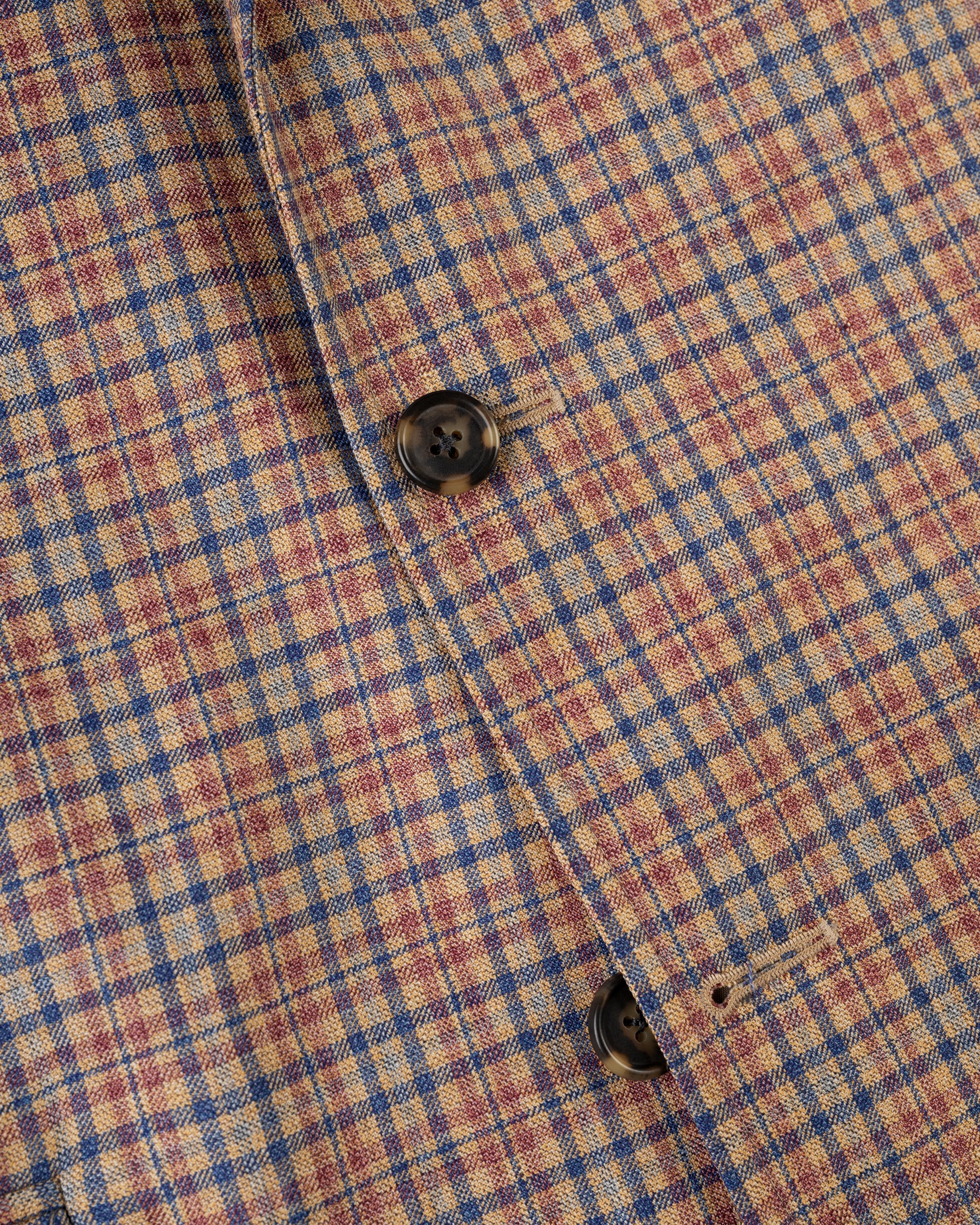 Made-in-Canada Rust & Blue Check Wool Coat
