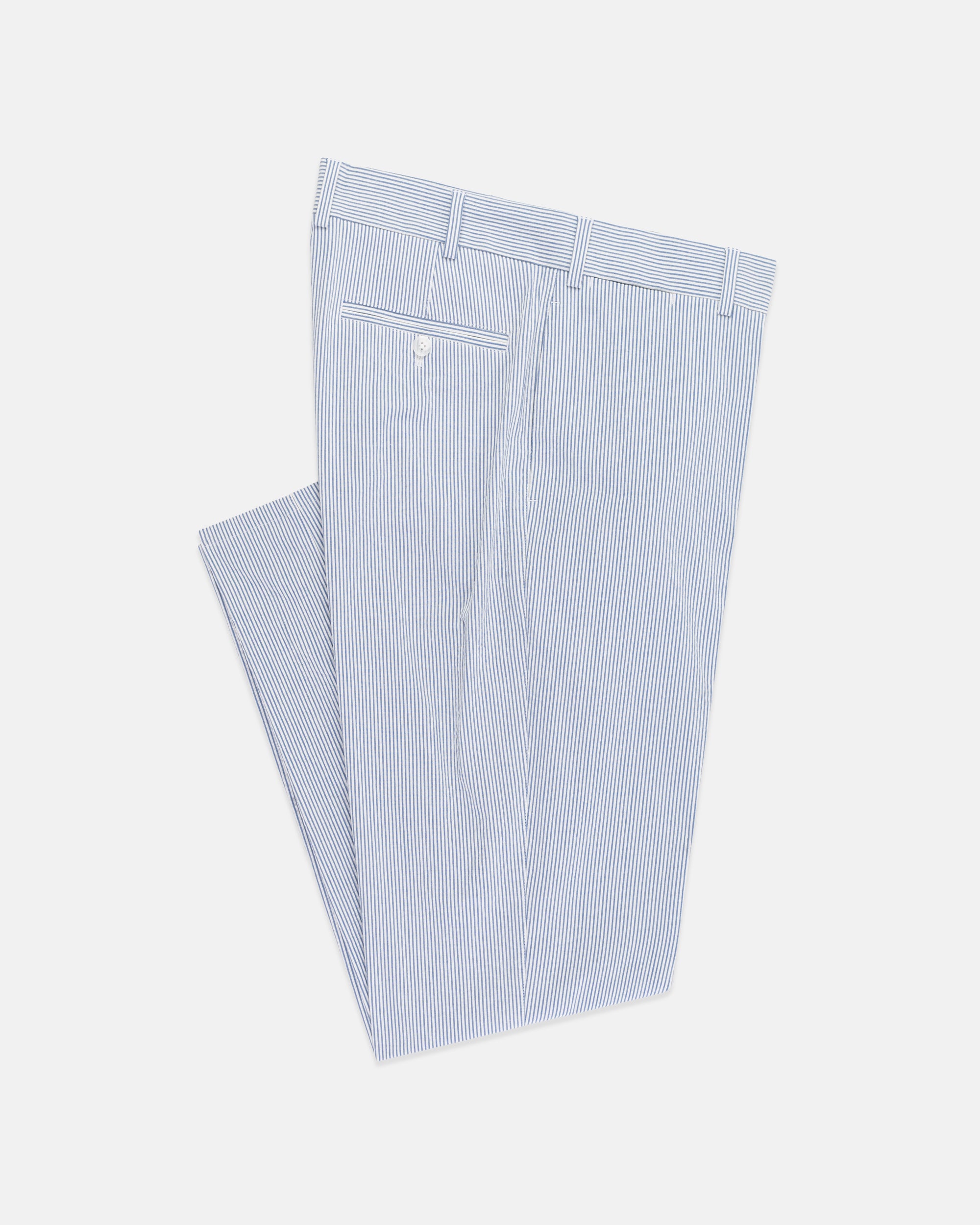 Striped Seersucker Trouser - Trim Fit