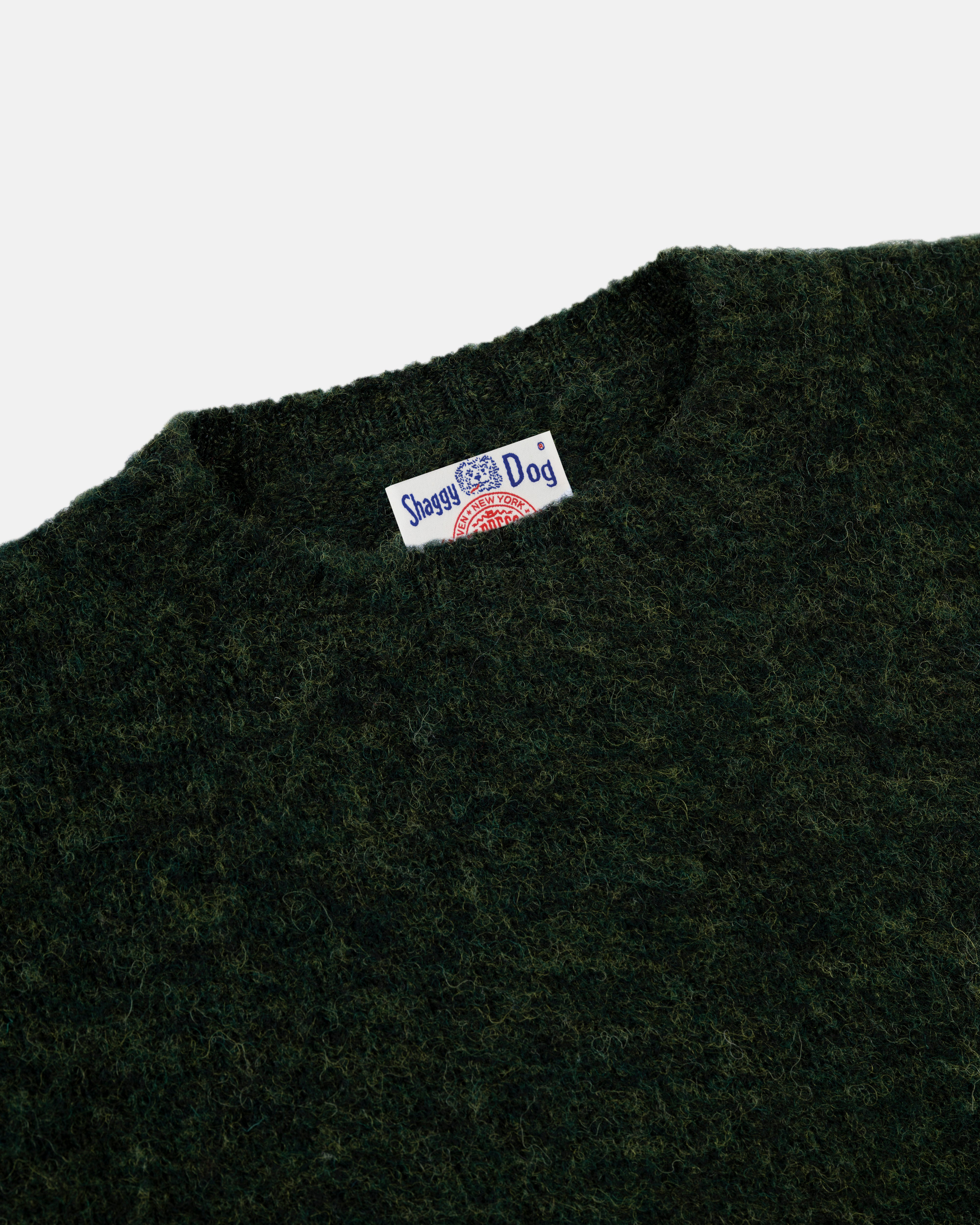Made-in-Scotland Dark Green Shaggy Dog Sweater - Classic Fit
