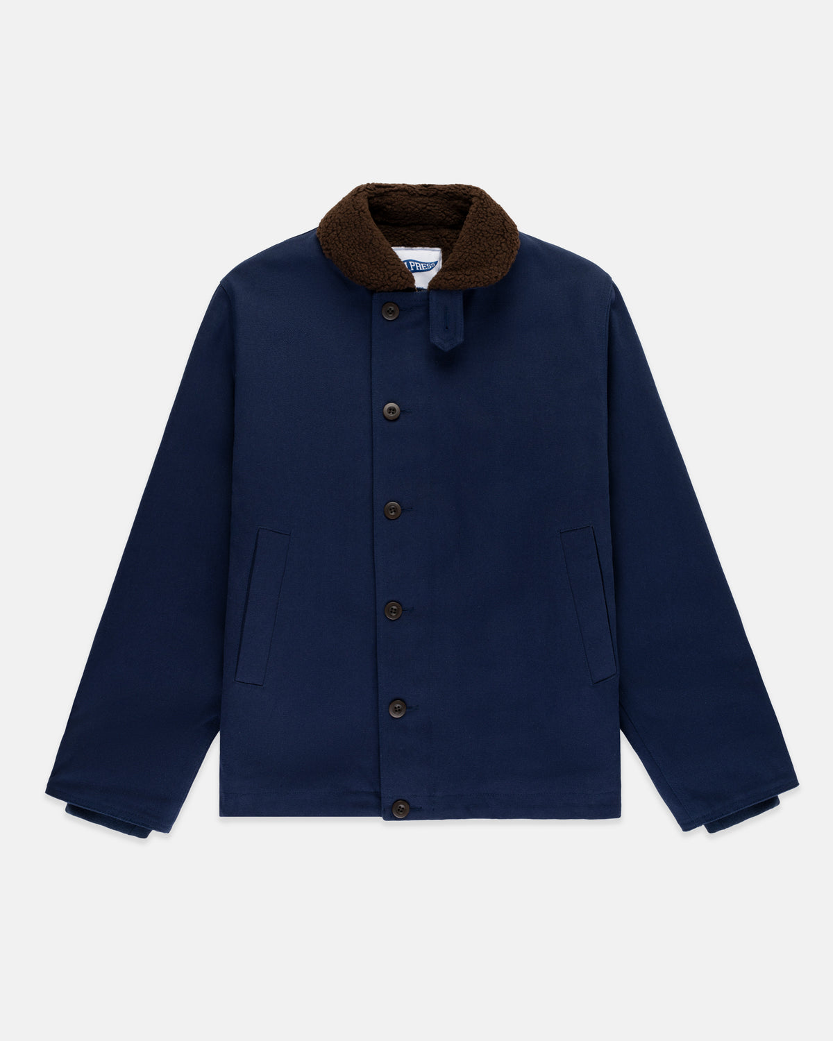 Navy Fleece-lined Canvas Deck Jacket