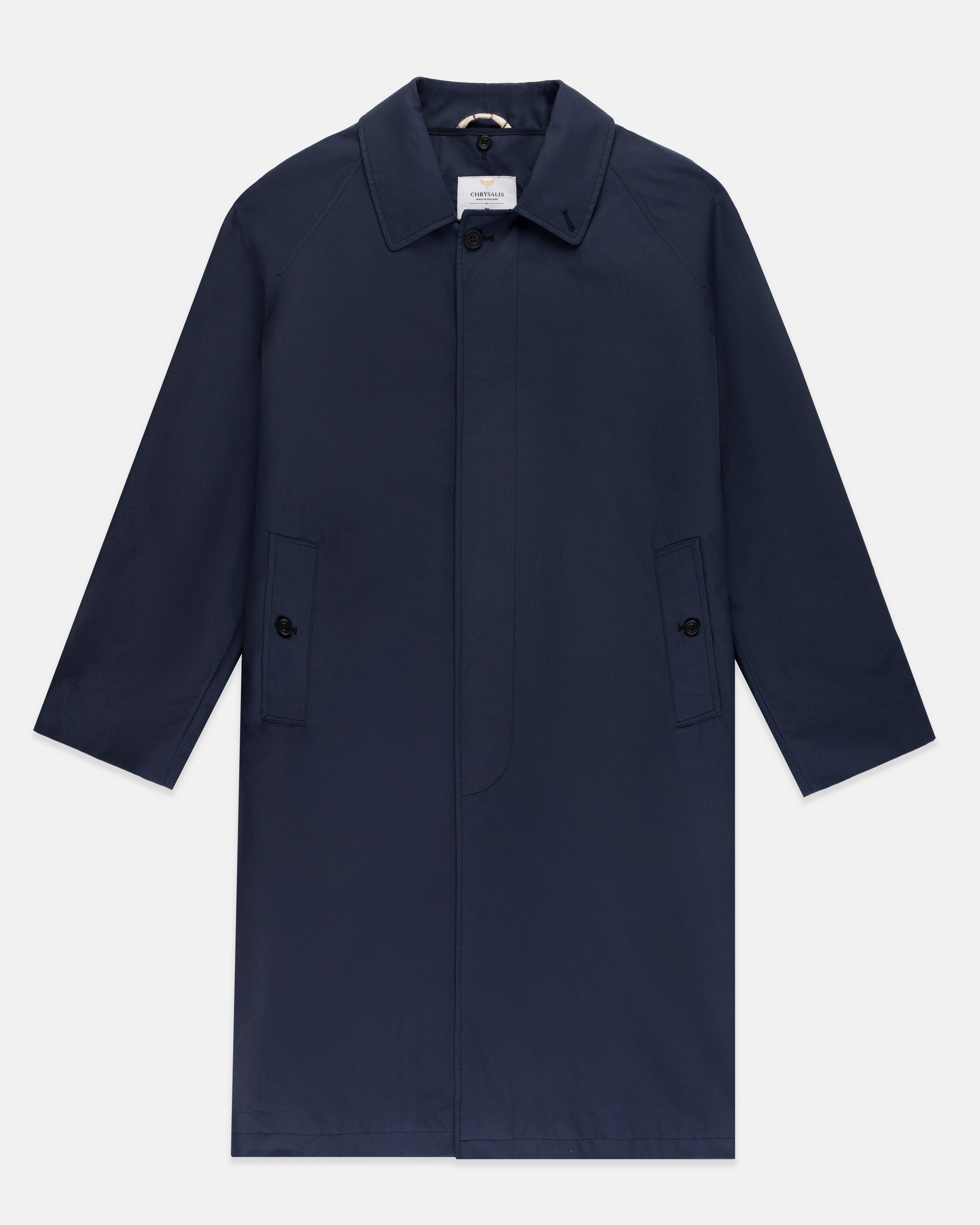 Made-in-England Navy Waterproof Raincoat