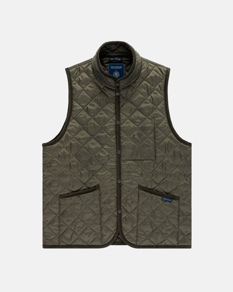 Made-in-England Lavenham Olive Mickfield Quilted Gilet