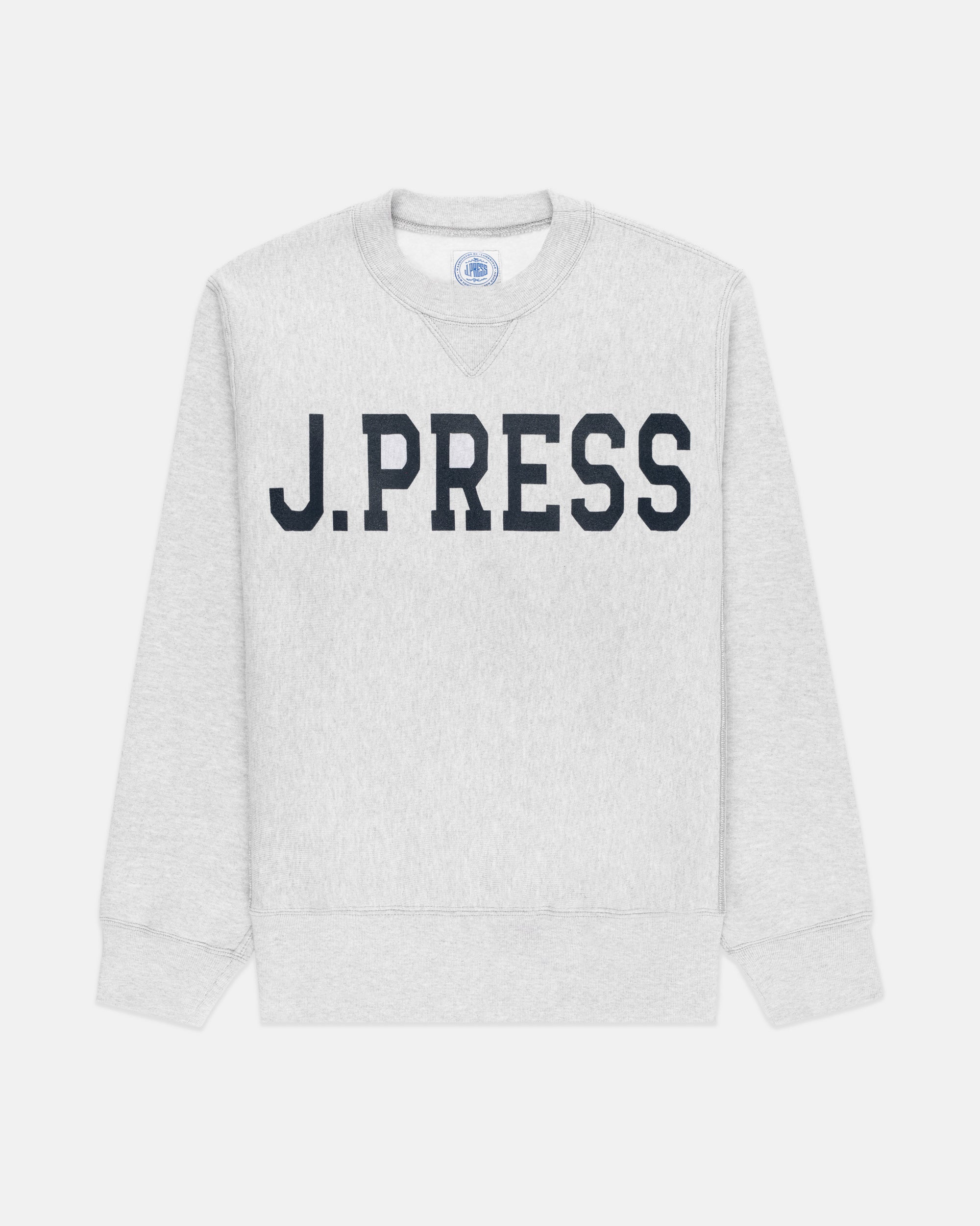 Made-in-USA Ash Grey J.Press Crewneck Sweatshirt