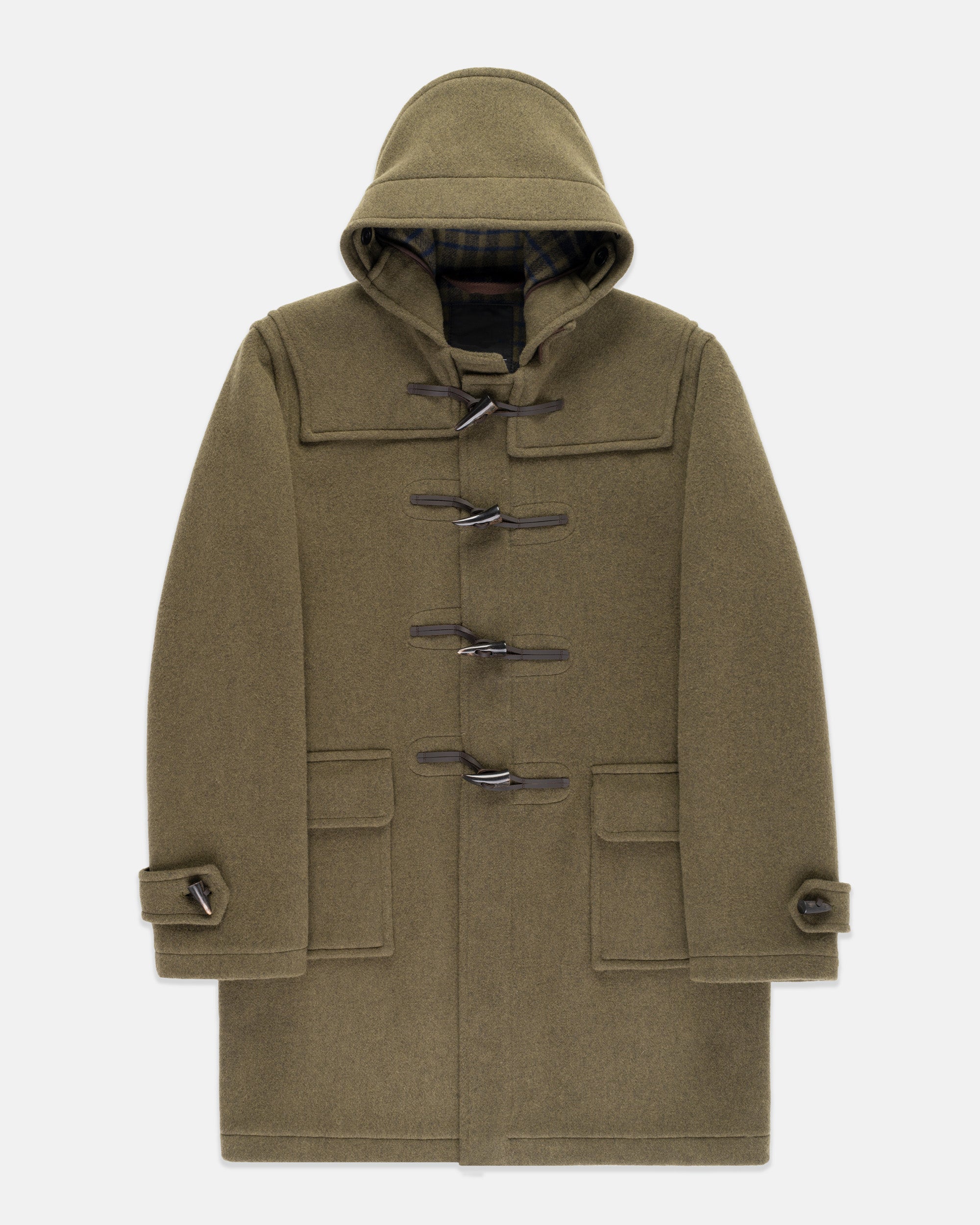 Made-in-England Loden Green Classic Morris Duffle Coat