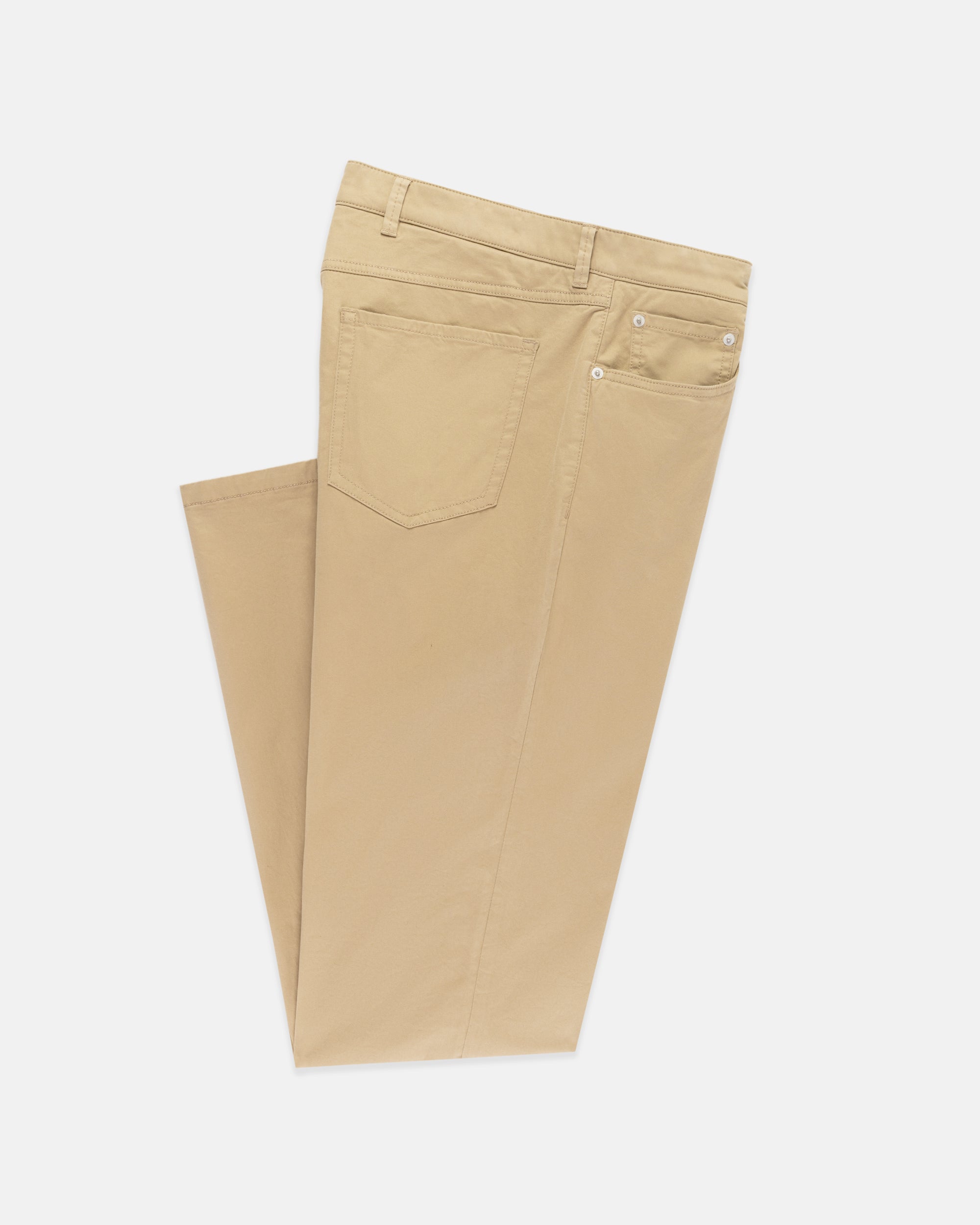 Khaki 5-Pocket Stretch Twill Pant