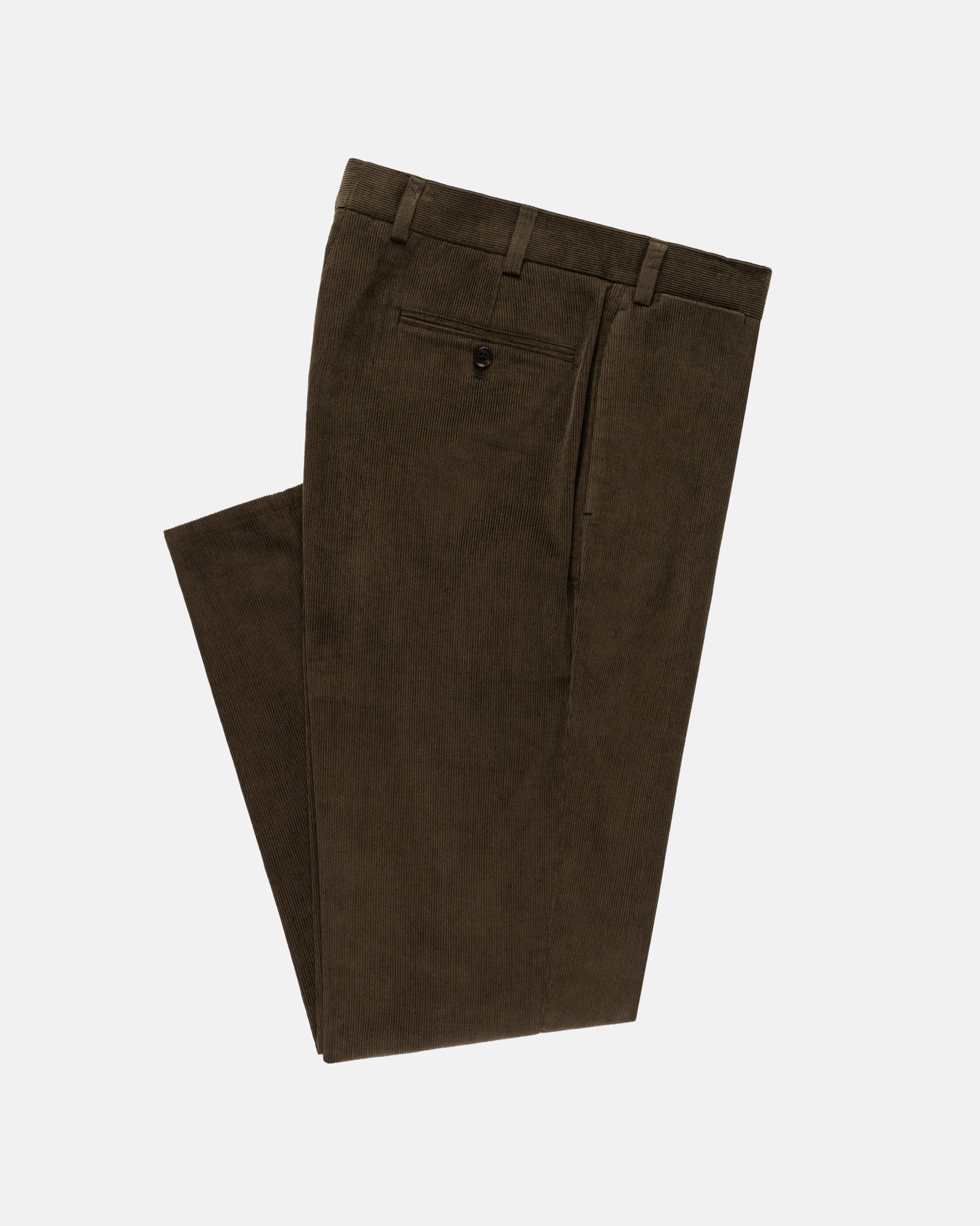 Olive Narrow Wale Corduroy Trousers | Casual Pants - J. Press