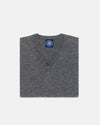 Grey Lambswool V-neck Sweater Vest