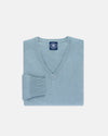 Light Blue Lambswool V-neck Sweater