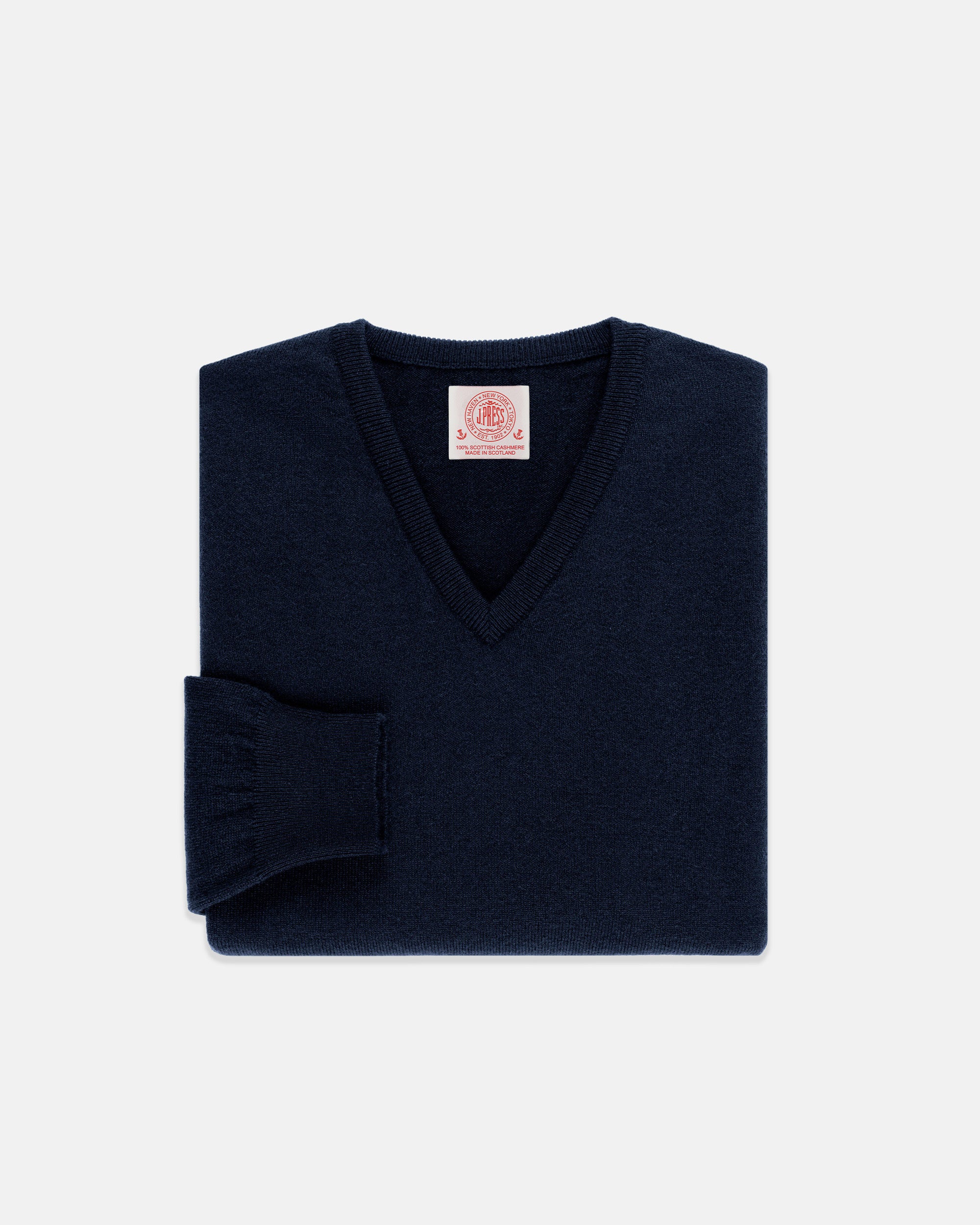 Made-in-Scotland Navy Cashmere V-neck Sweater Made-in-Scotland Navy Cashmere V-neck Sweater
