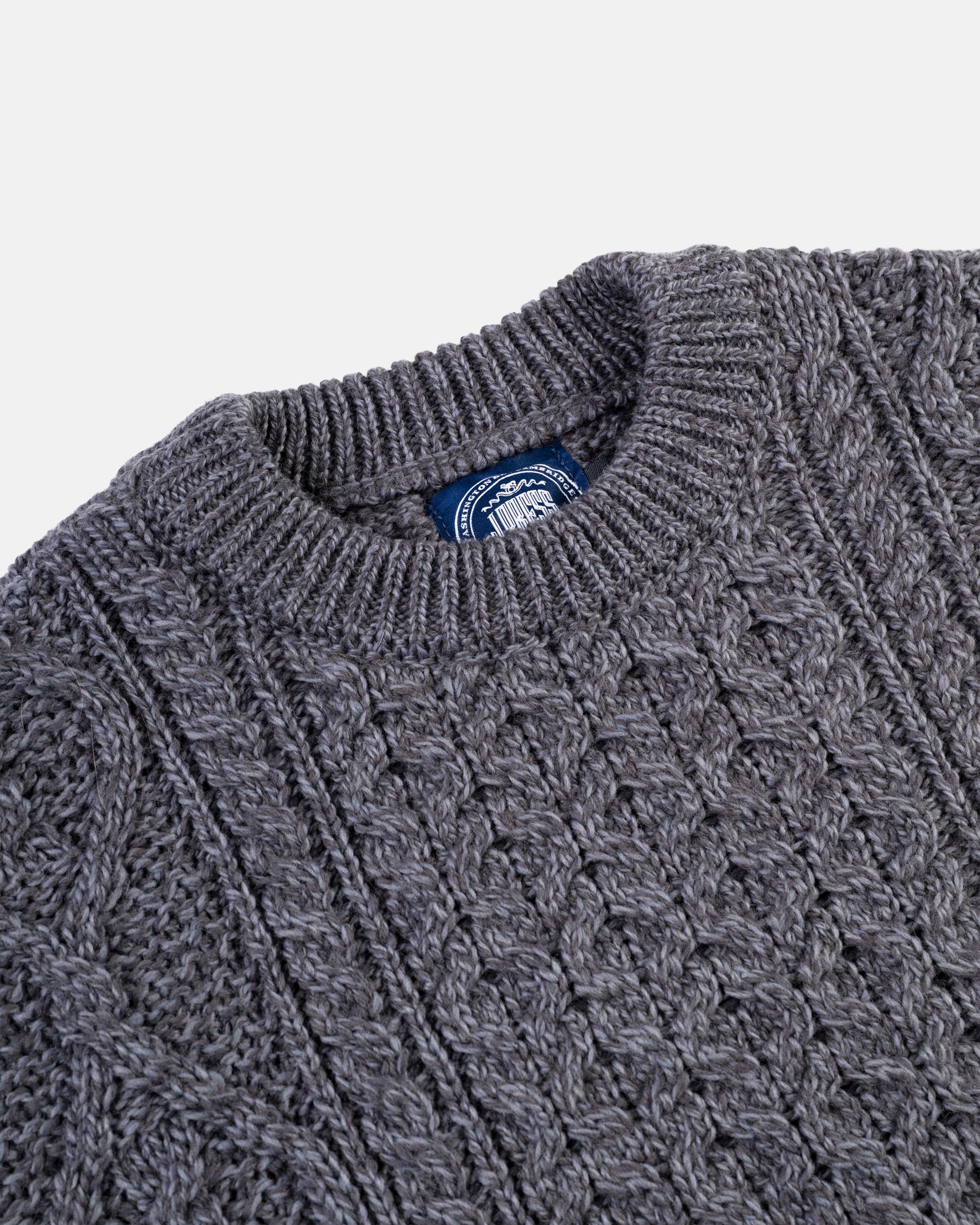 Made-in-Ireland Charcoal Aran Fisherman's Sweater