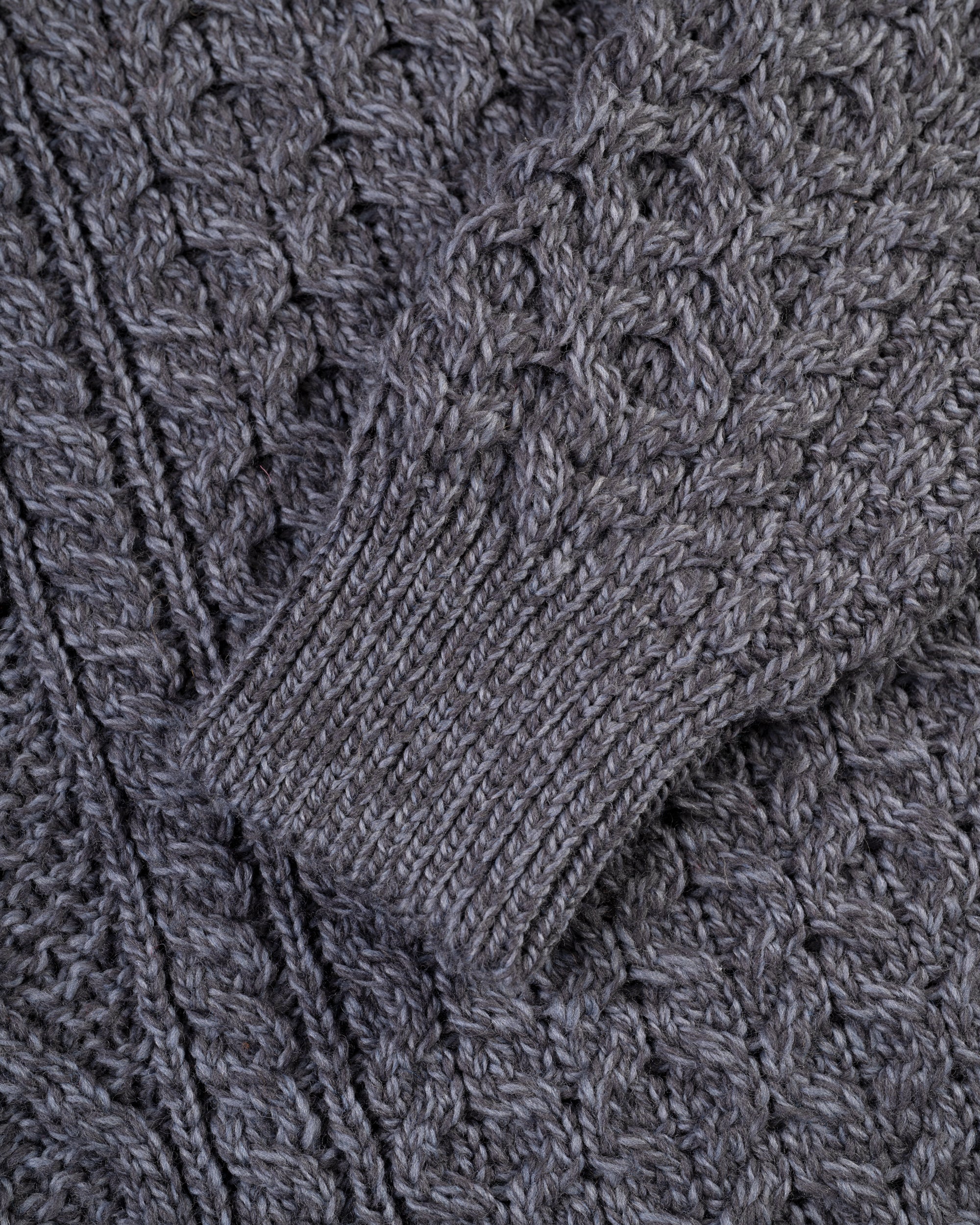 Made-in-Ireland Charcoal Aran Fisherman's Sweater