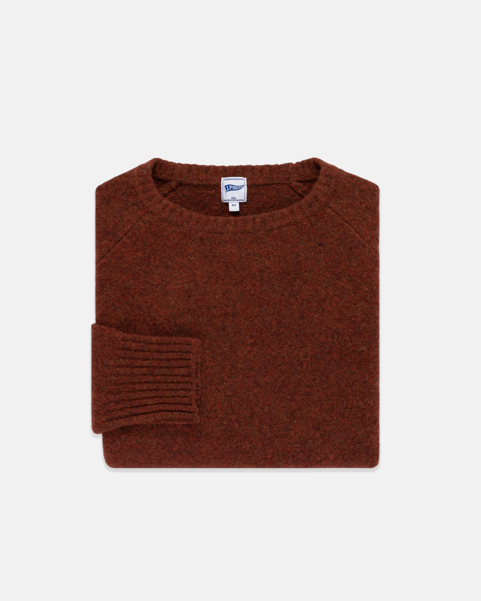 Solid Rust Crewneck Sweater - Trim Fit