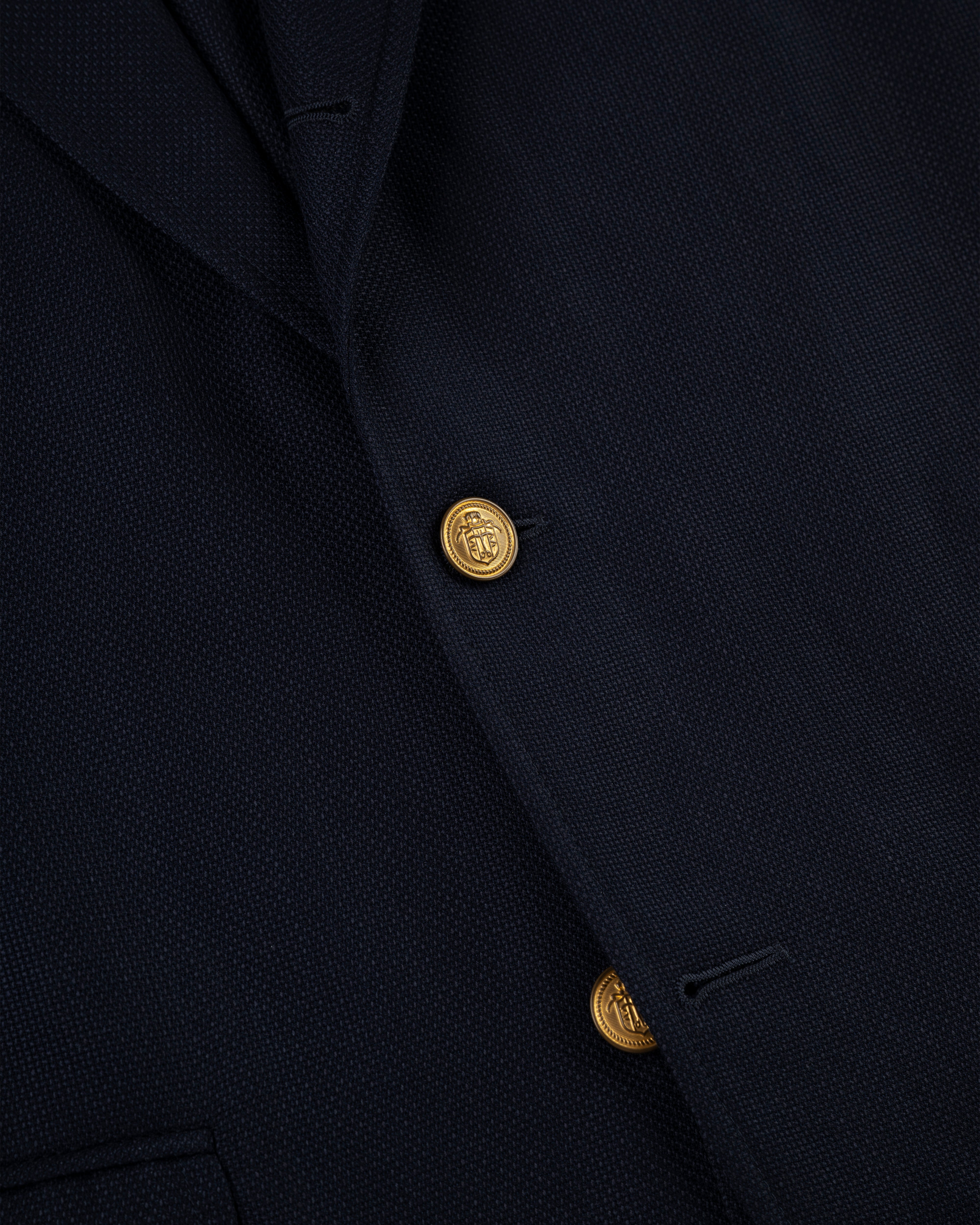 Made-in-Canada Navy Cotton/Wool Hopsack Blazer | J.PRESS