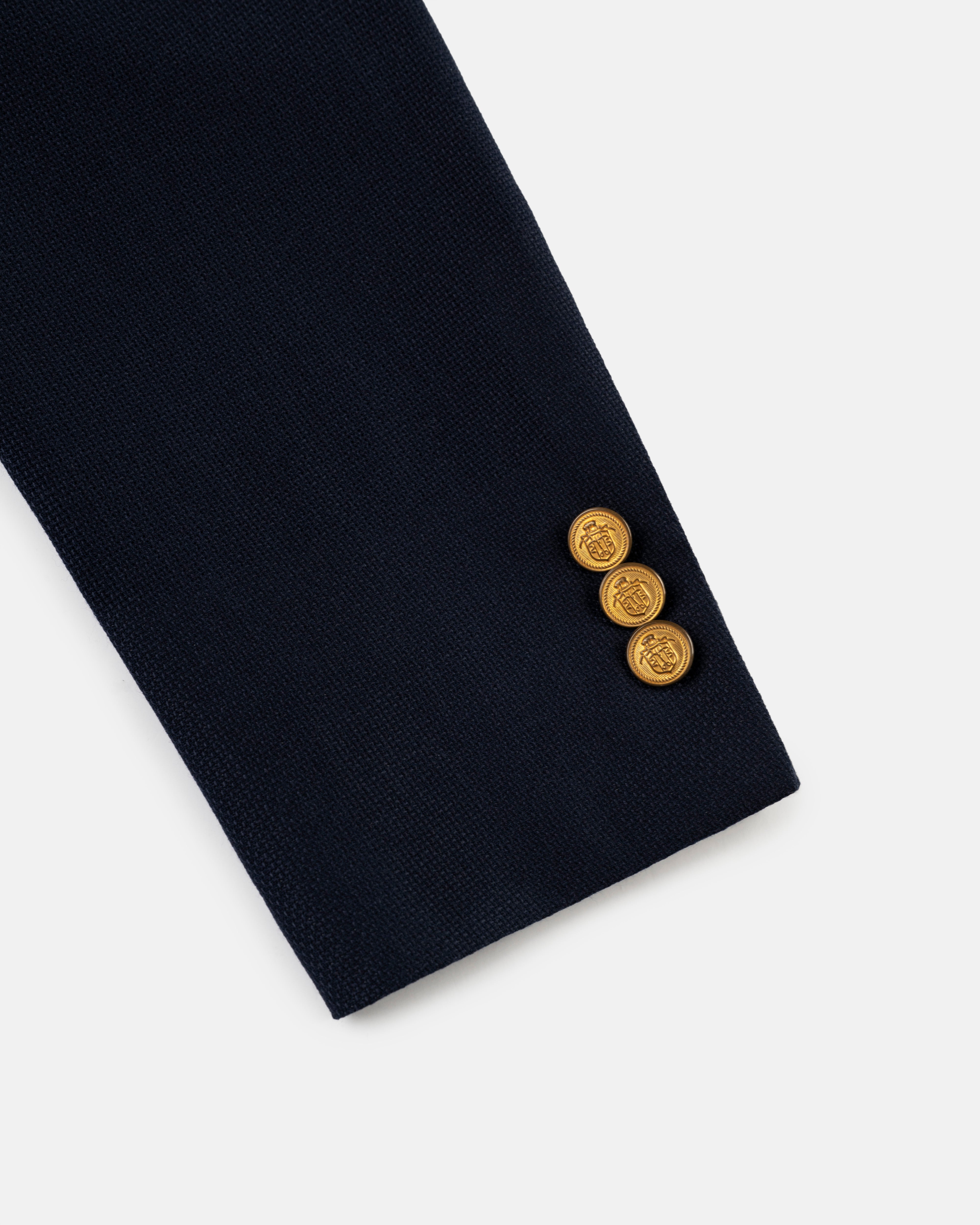 Made-in-Canada Navy Cotton/Wool Hopsack Blazer | J.PRESS