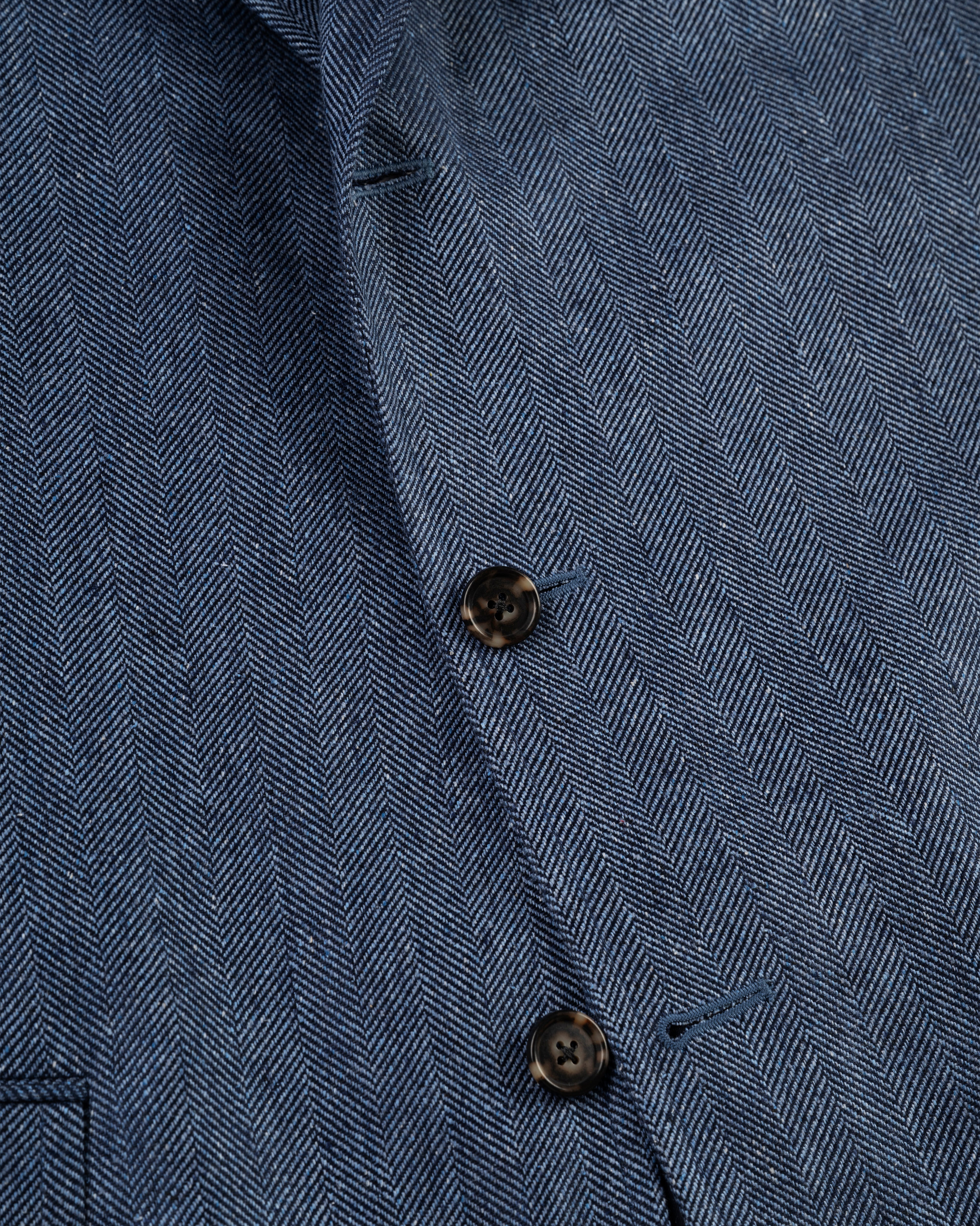 Made-in-Canada Blue Herringbone Silk Sport Coat - Custom Make