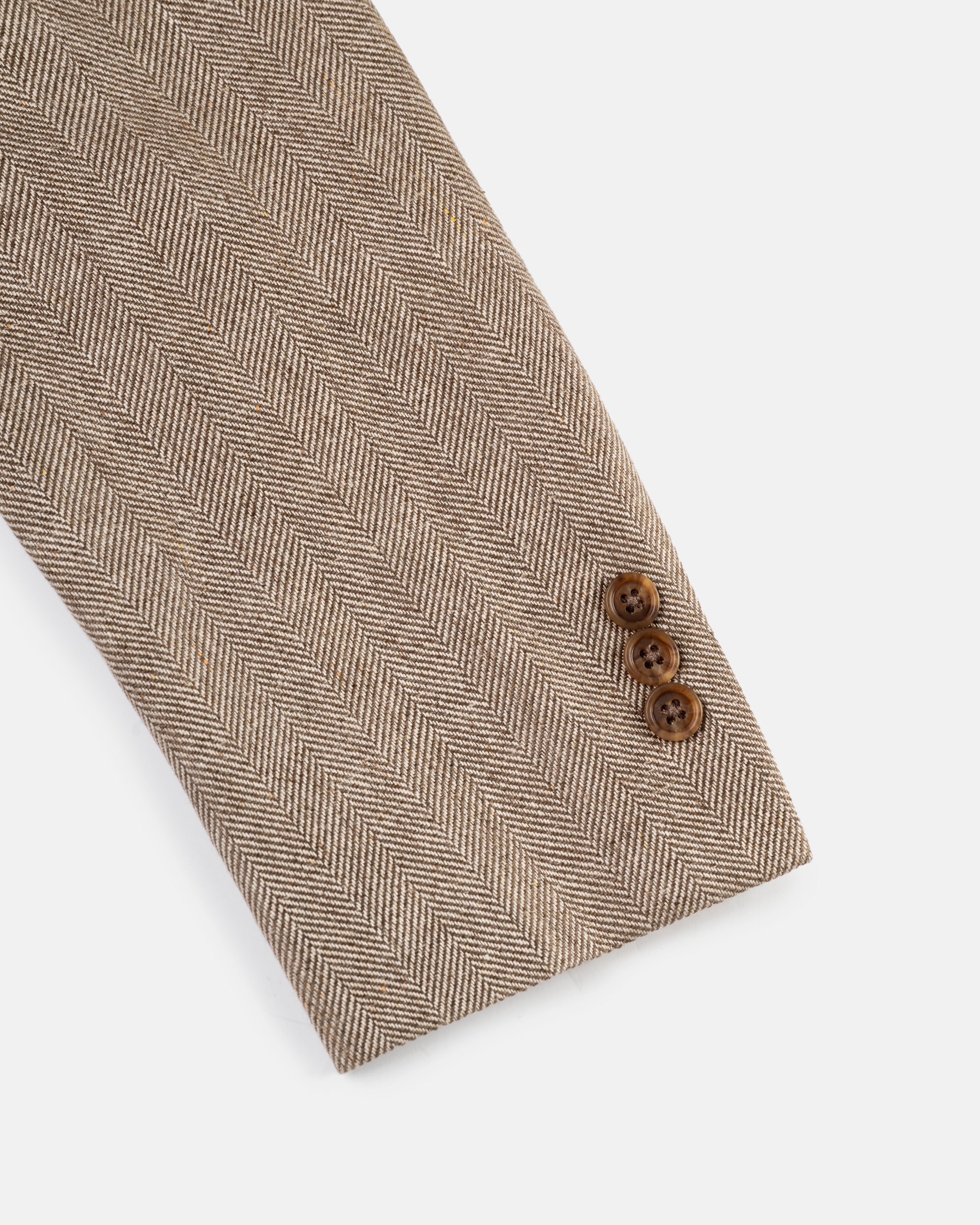 Tan Herringbone Silk Sport Coat | J. PRESS
