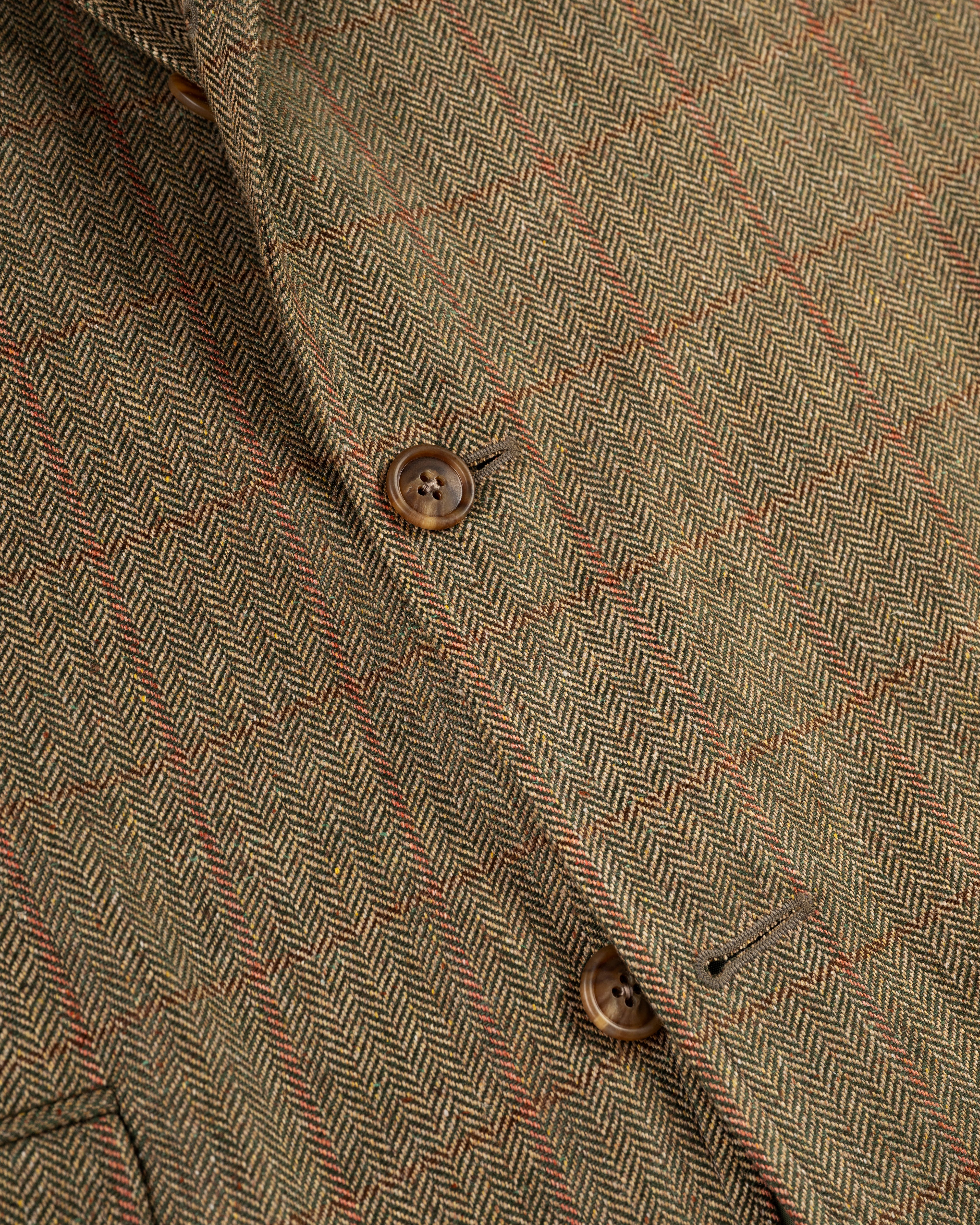 Made-in-Canada Olive & Rust Herringbone Windowpane Silk Sport Coat