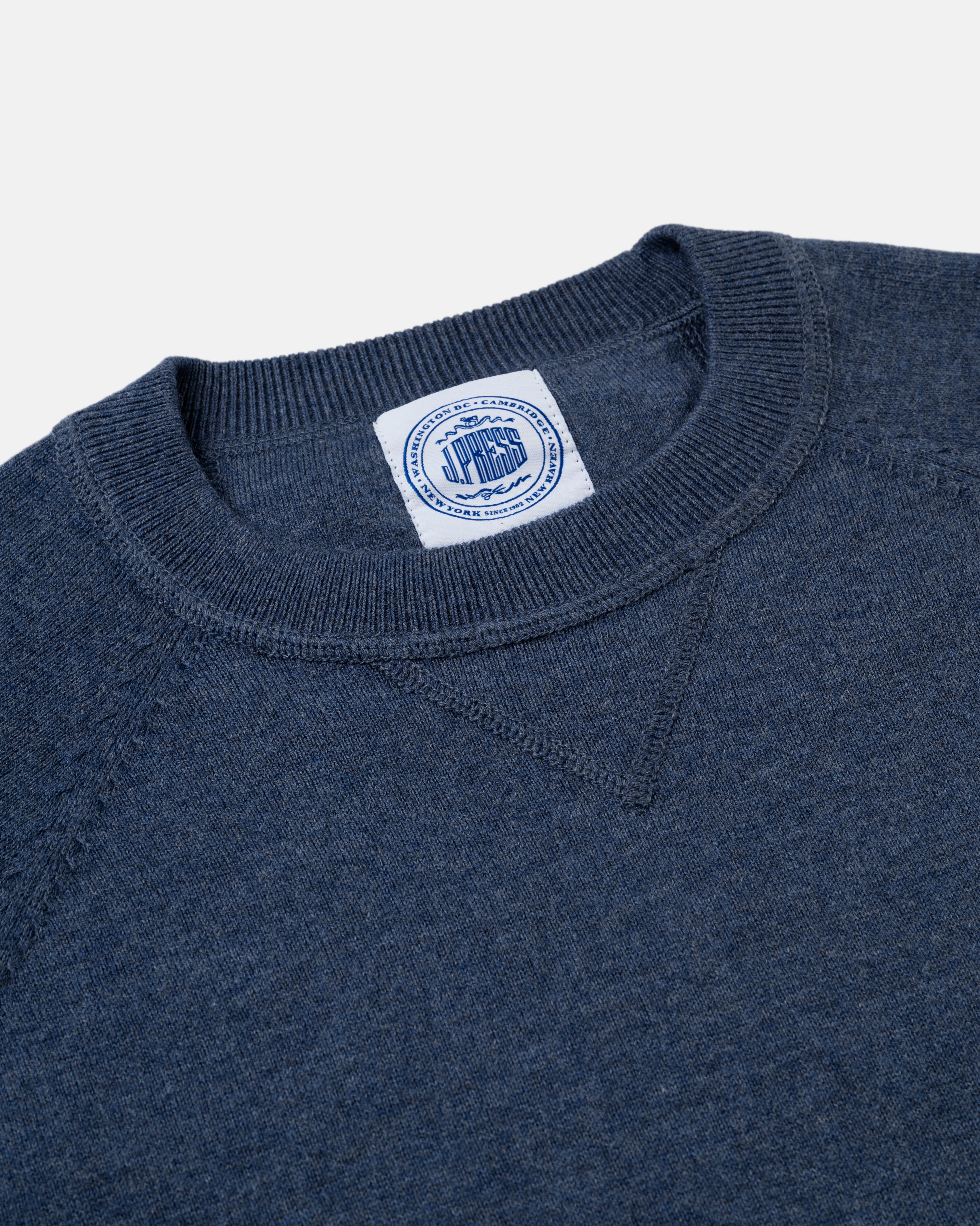 Medium Blue Cotton/Wool Crewneck Sweatshirt