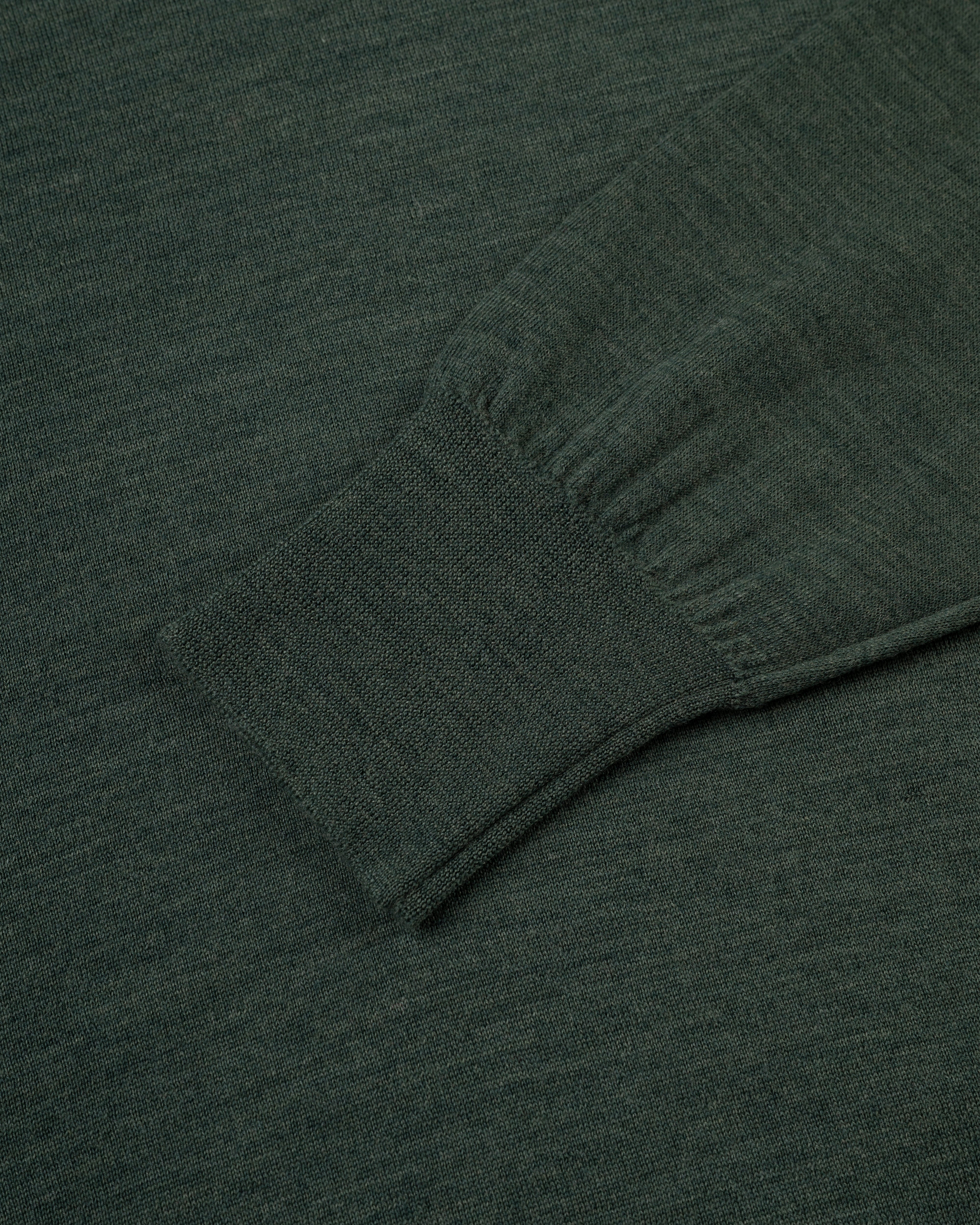 Made-in-Scotland Green Superfine Merino Wool Sweater