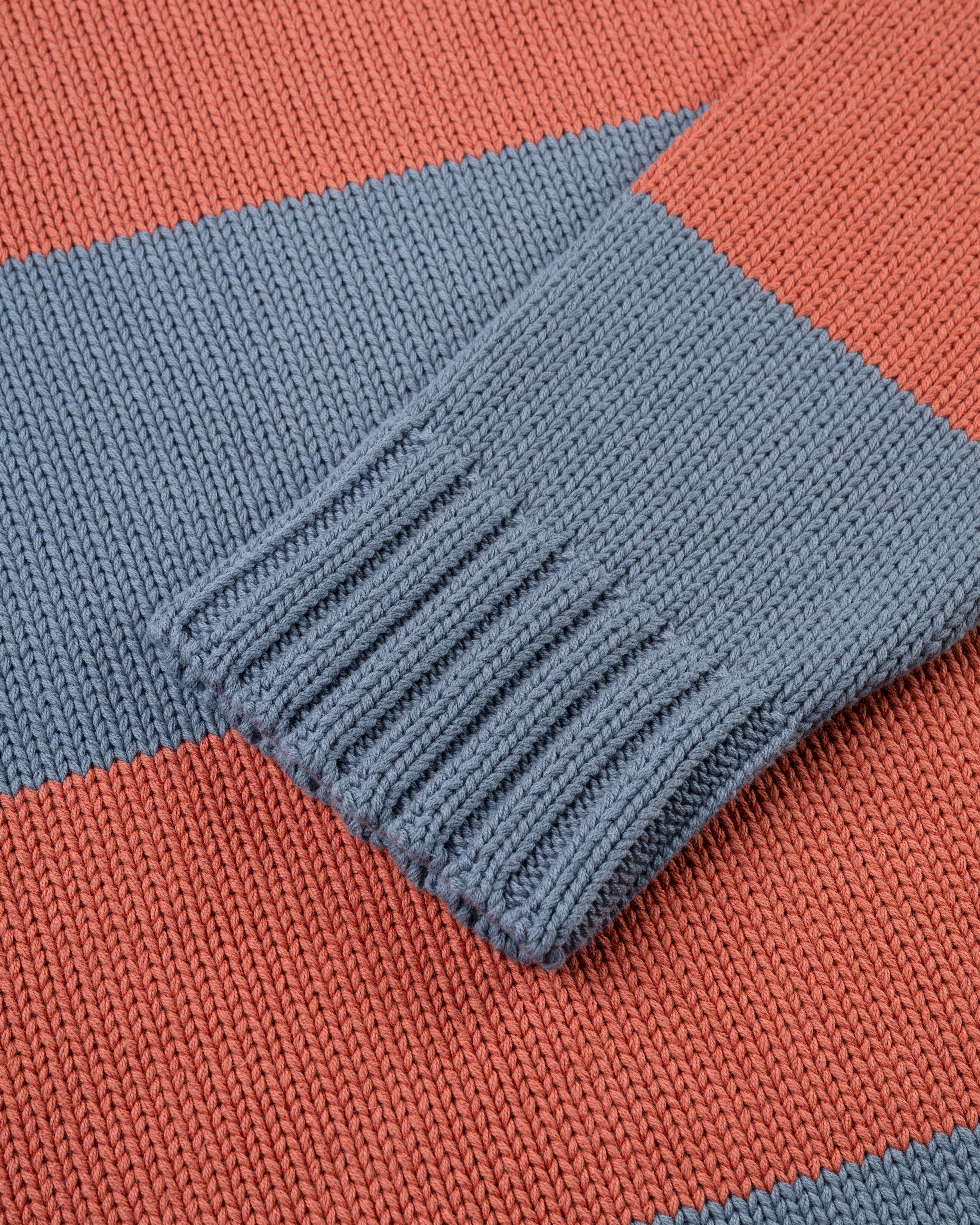 Made-in-USA Blue & Breton Chunky Cotton Stripe Sweater